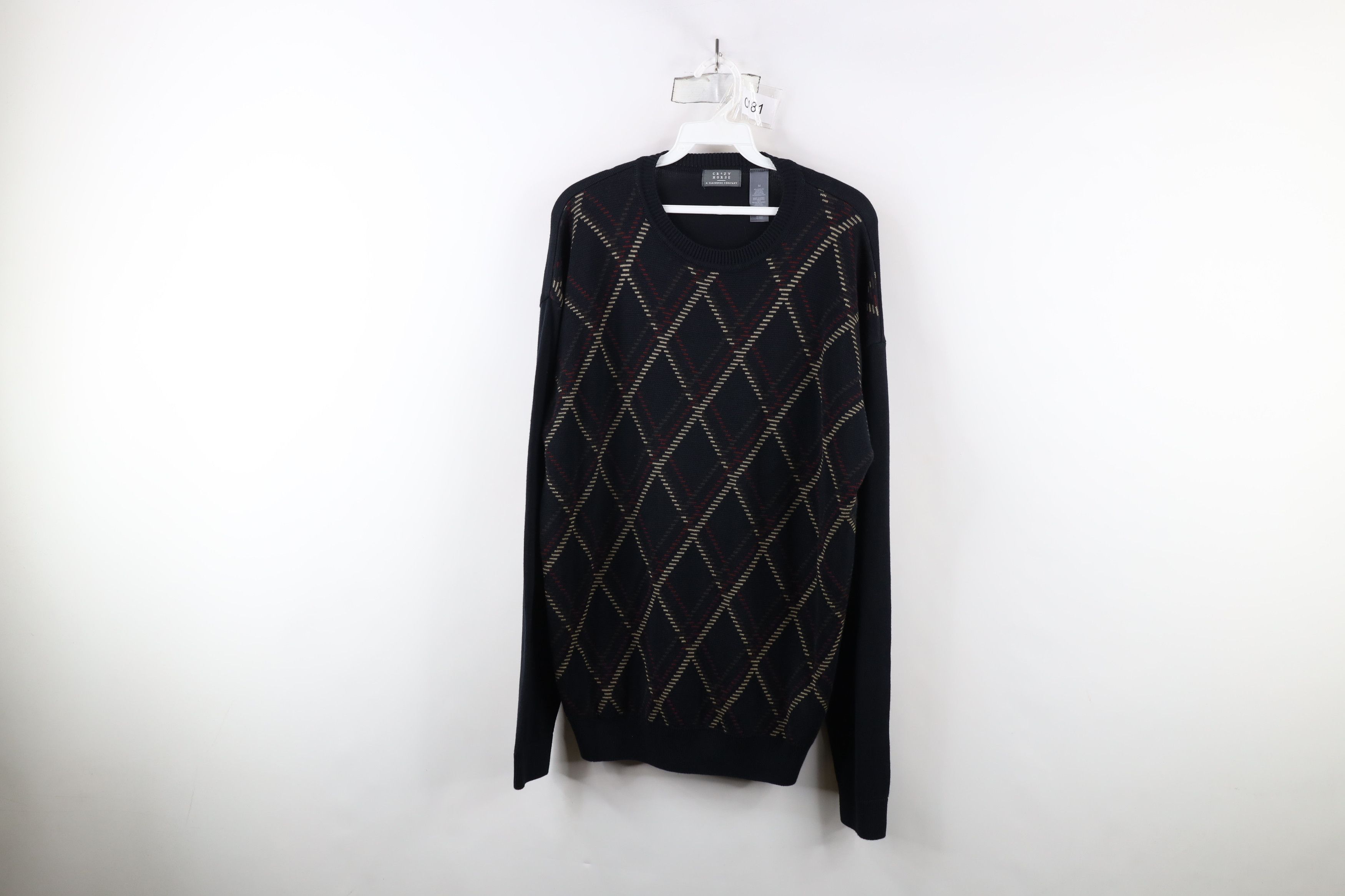Vintage Vintage 90s Streetwear Argyle Diamond Knit Crewneck Sweater Size US M / EU 48-50 / 2 - 1 Thumbnail