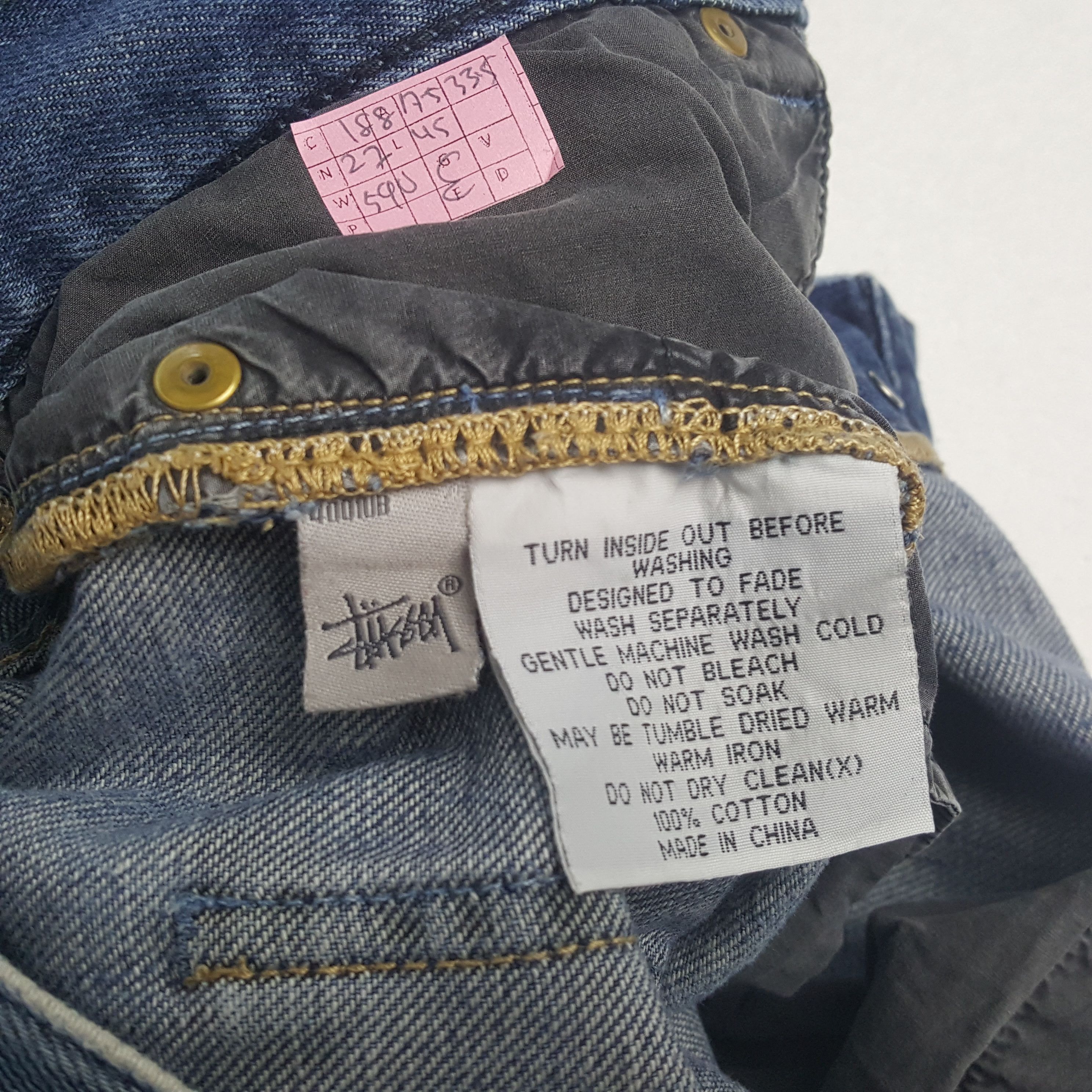 Stussy × Vintage STUSSY Streetwear Custom Art Logo Style Jeans Size US 35 - 13 Thumbnail