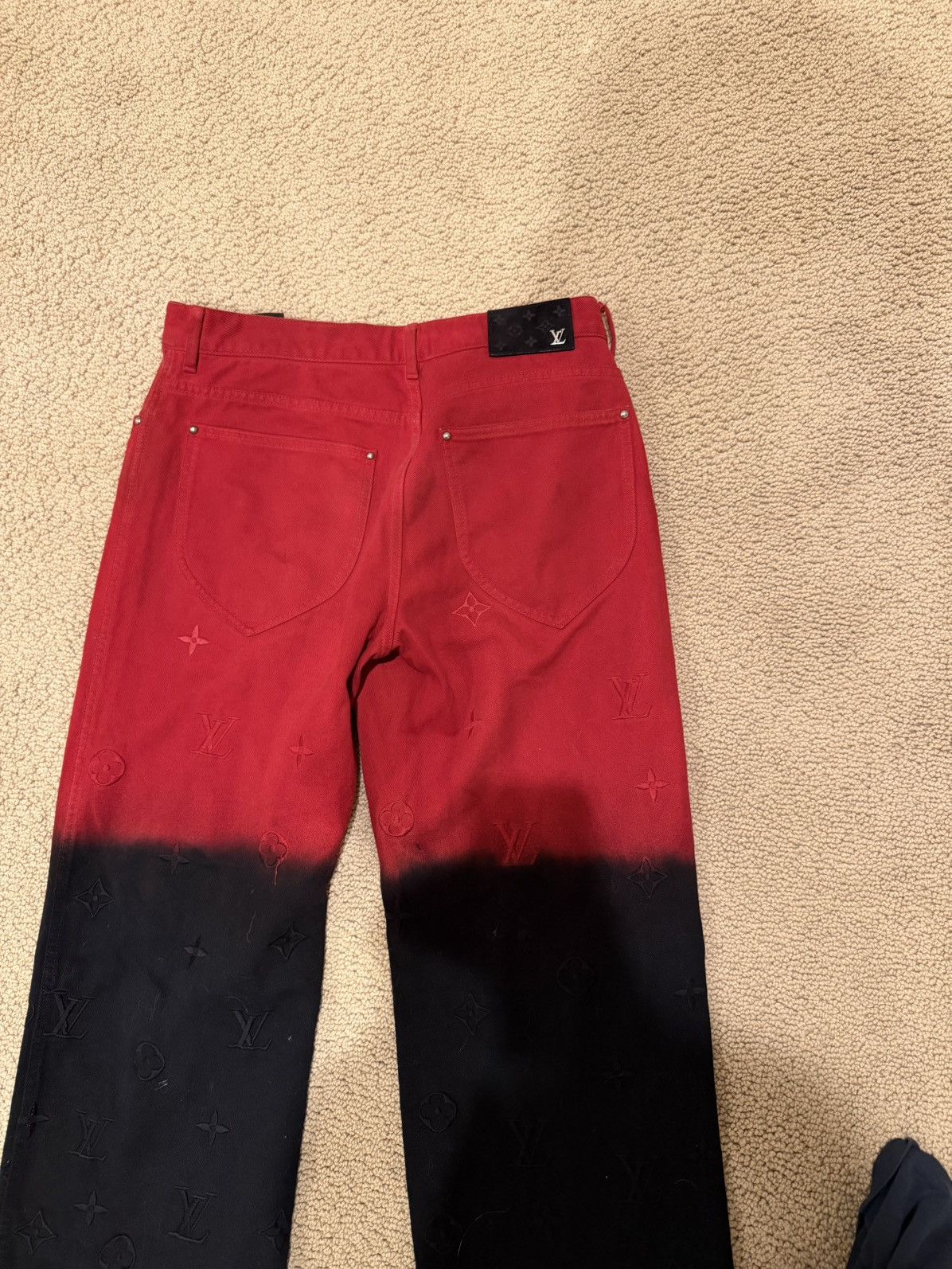 Louis Vuitton Louis Vuitton Red and Black Carpenter Pants Size US 32 / EU 48 - 4 Thumbnail