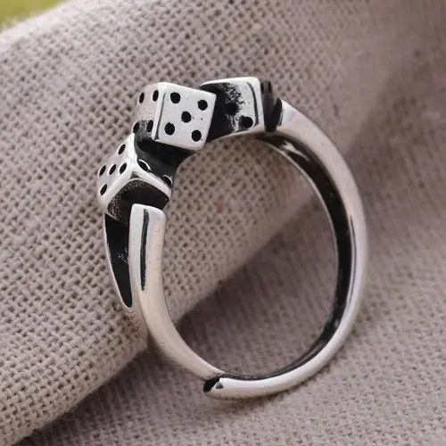 Jewelry Cute Triple Dice Adjustable Ring Size ONE SIZE - 3 Thumbnail
