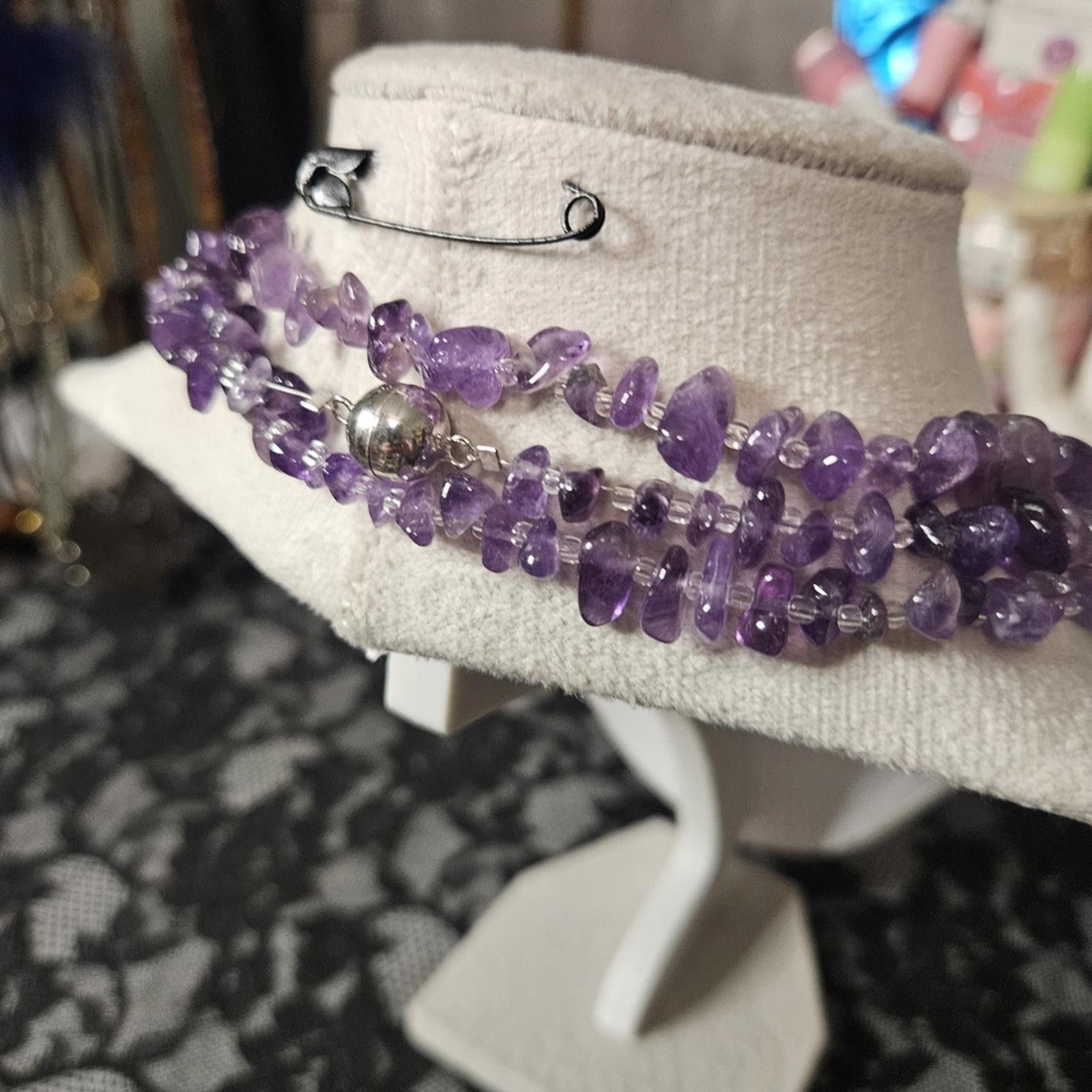 Other Amethyst Chip Beaded Necklace - Purple Size ONE SIZE - 2 Thumbnail