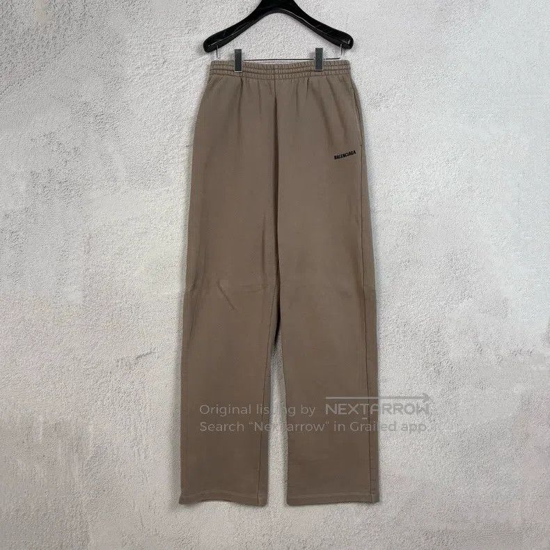 Balenciaga Balenciaga size XS Brown Embroidered Logo Trousers Size US 27 - 1 Thumbnail