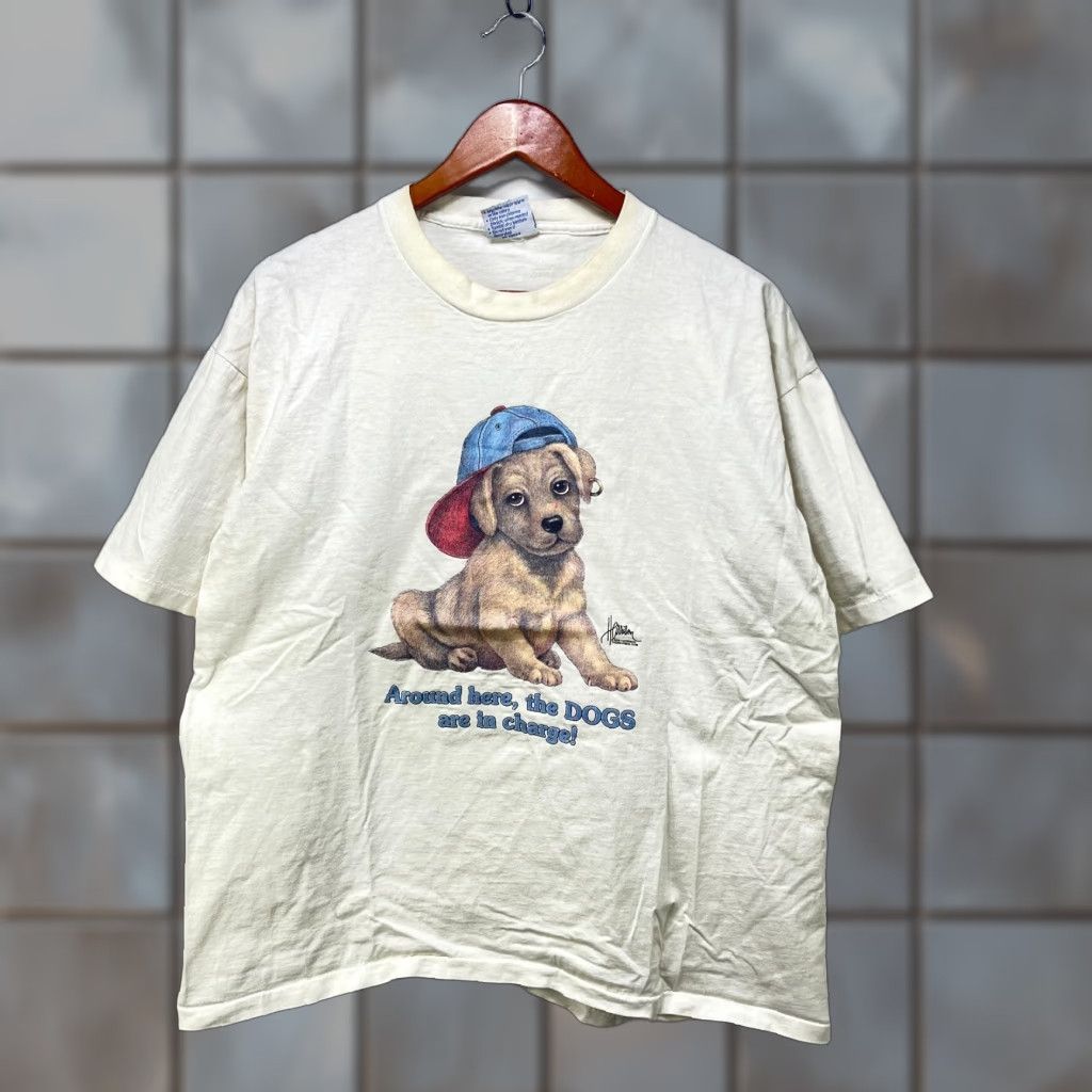 Vintage VINTAGE 90s Golden Retriever Dog Cute T Shirt XL Men White Cotton Logo Embroidered 90s Size US XL / EU 56 / 4 - 1 Thumbnail
