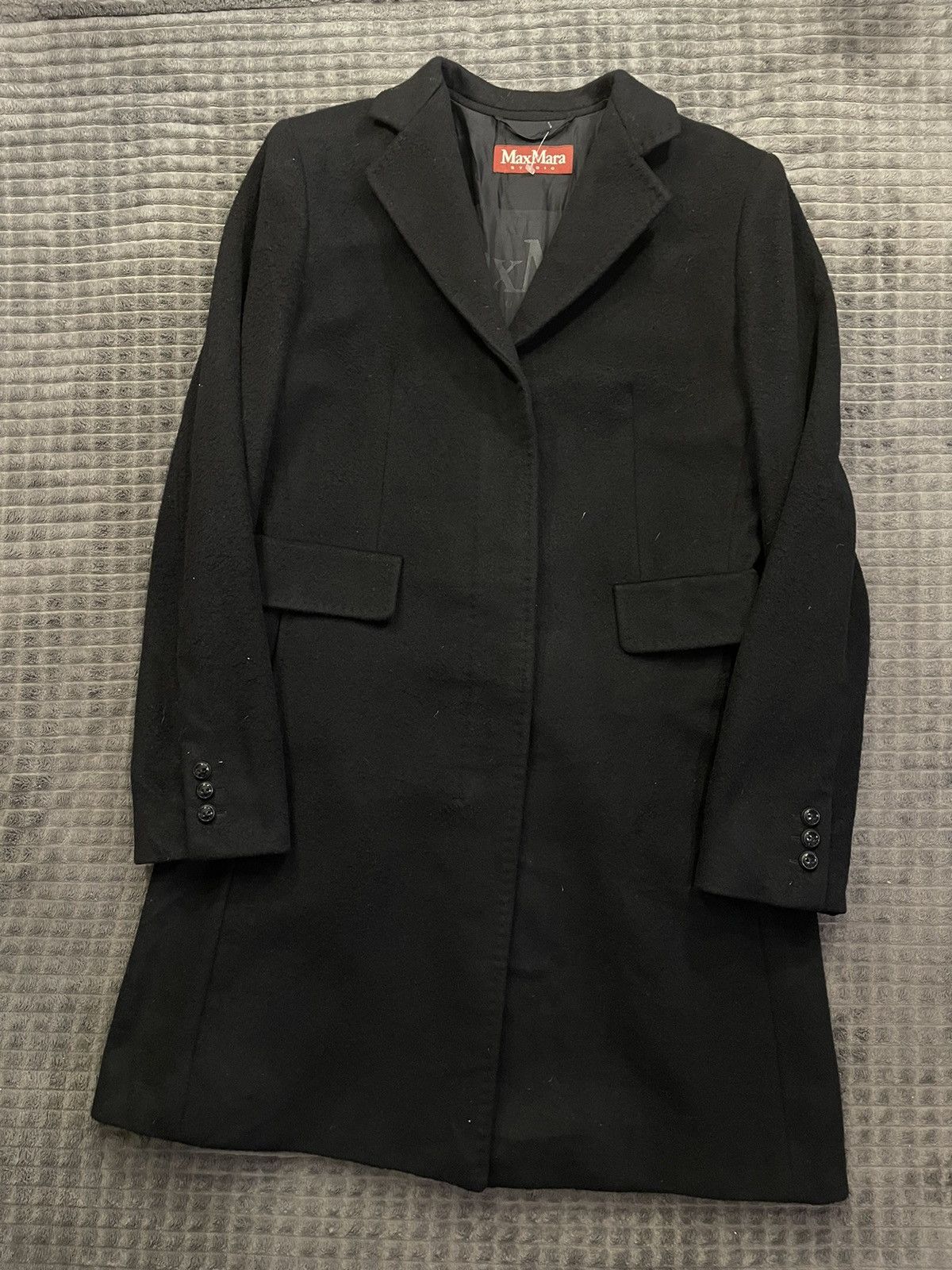image of Max Mara Black Luxury Coat Made In Poland, Women's (Size Medium)