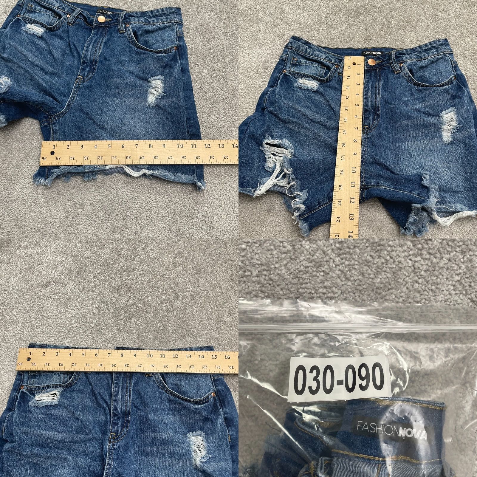 Fashion Nova FASHION NOVA Distressed Cut Off Denim Shorts Juniors 13 Blue High Rise Casual Women Size 34" / US 12 / IT 48 - 8 Thumbnail