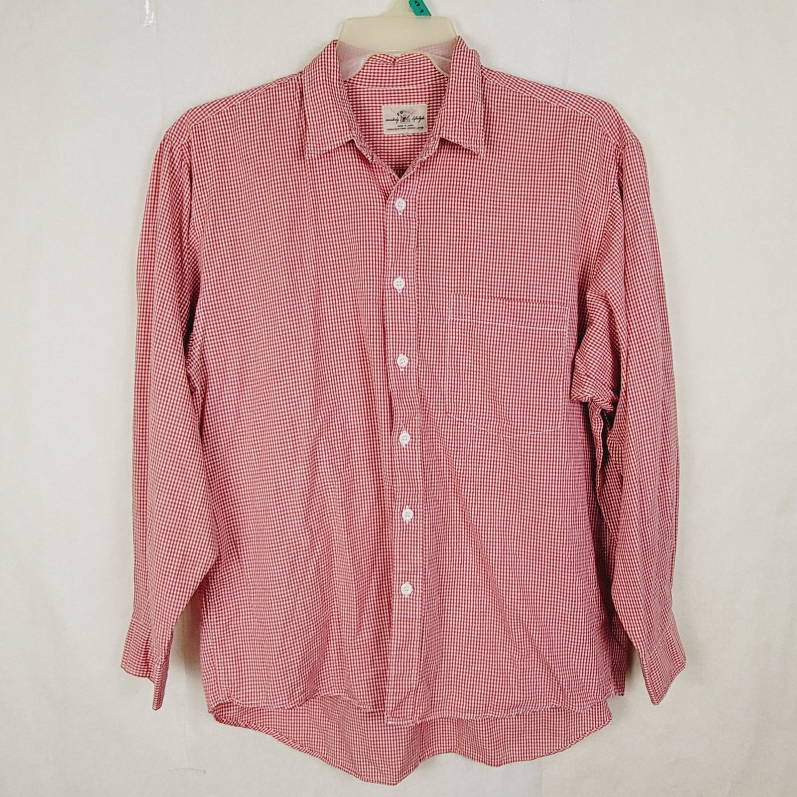 Edwin Vintage Edwin Tokyo Jeans red gingham button up shirt Large Size US L / EU 52-54 / 3 - 1 Thumbnail