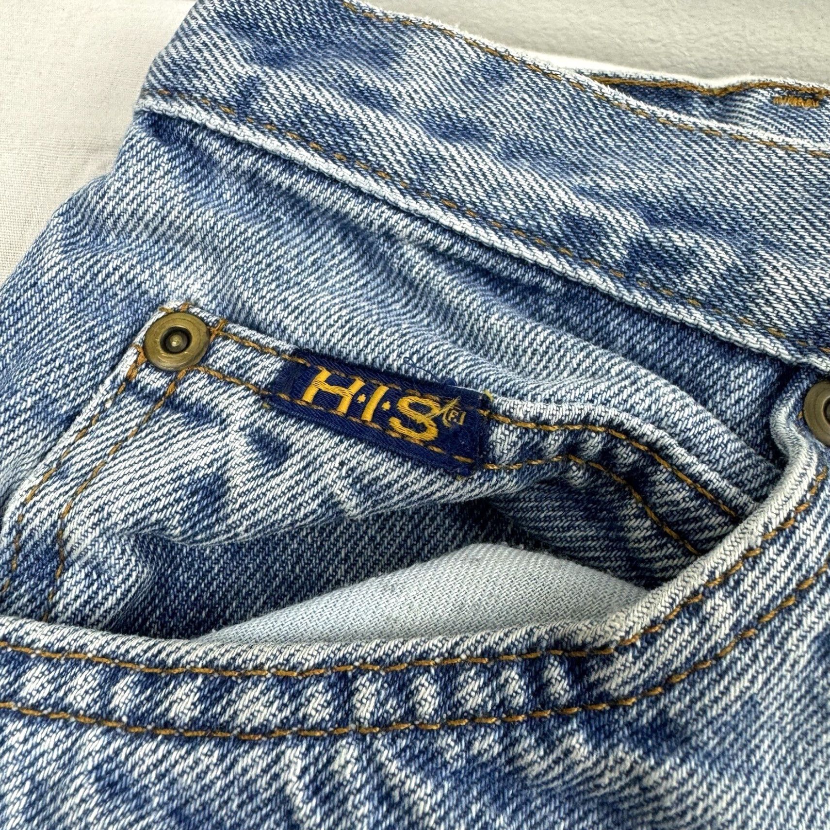 Denime VINTAGE H.I.S Jeans 36x32 Blue Denim Straight 90s Grunge Mens Pants Adult Size US 36 / EU 52 - 4 Thumbnail