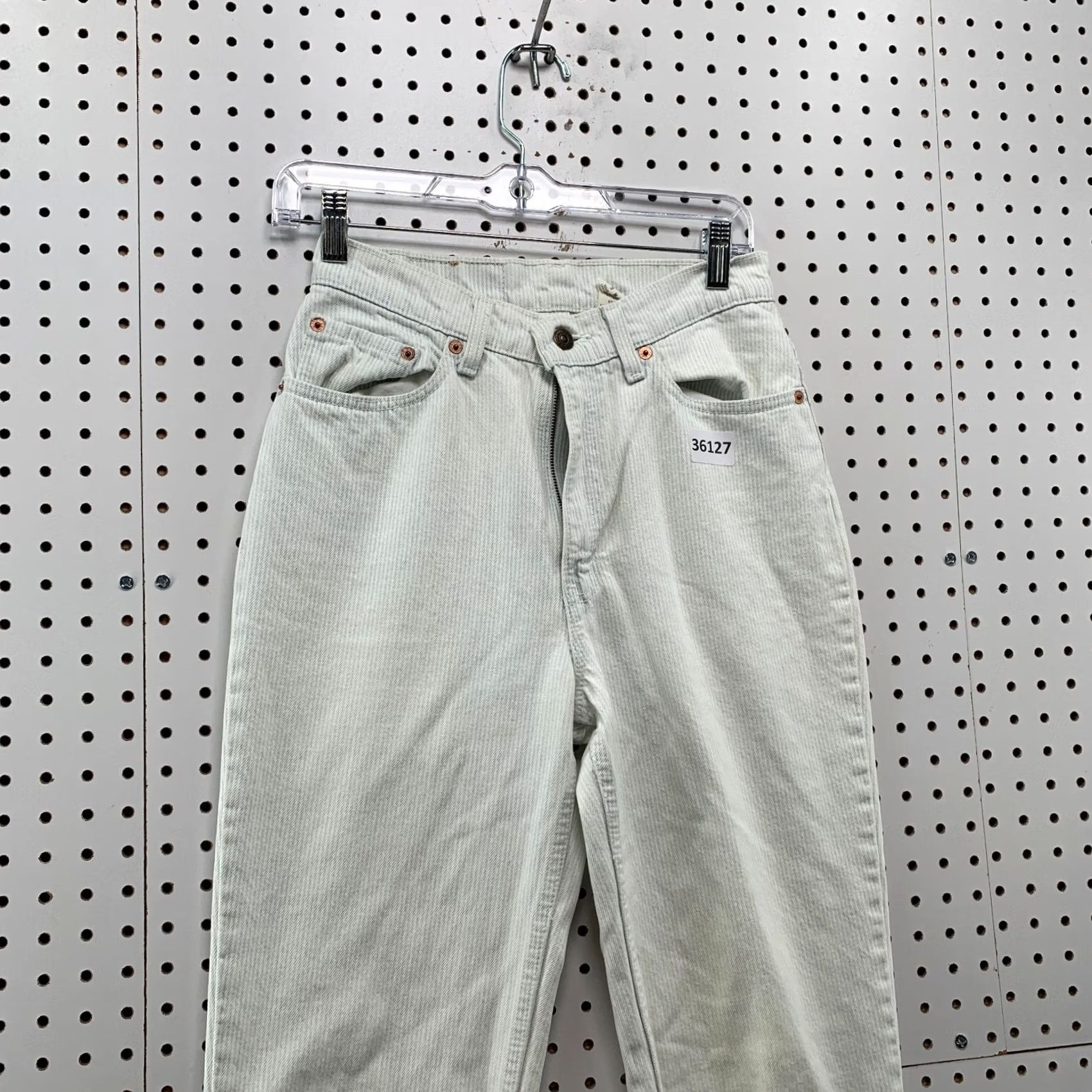 Levi's VINTAGE Levi's Jeans 532 Denim White Striped Tapered Womens 27x32 90s USA Size 30" / US 8 / IT 44 - 3 Thumbnail