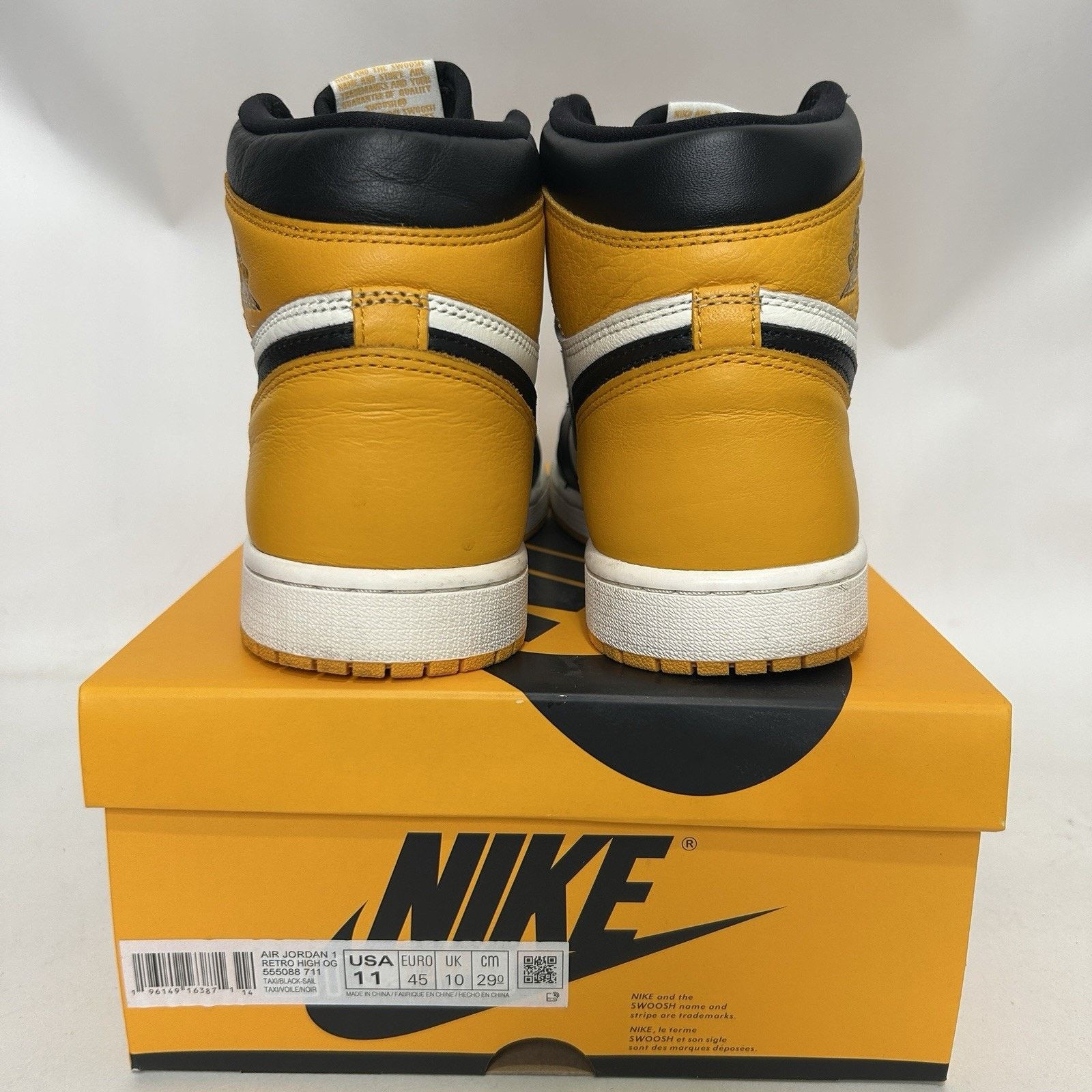 Jordan Brand Nike Air Jordan 1 Retro High OG “Yellow Toe/Taxi” Size US 11 / EU 44 - 5 Thumbnail