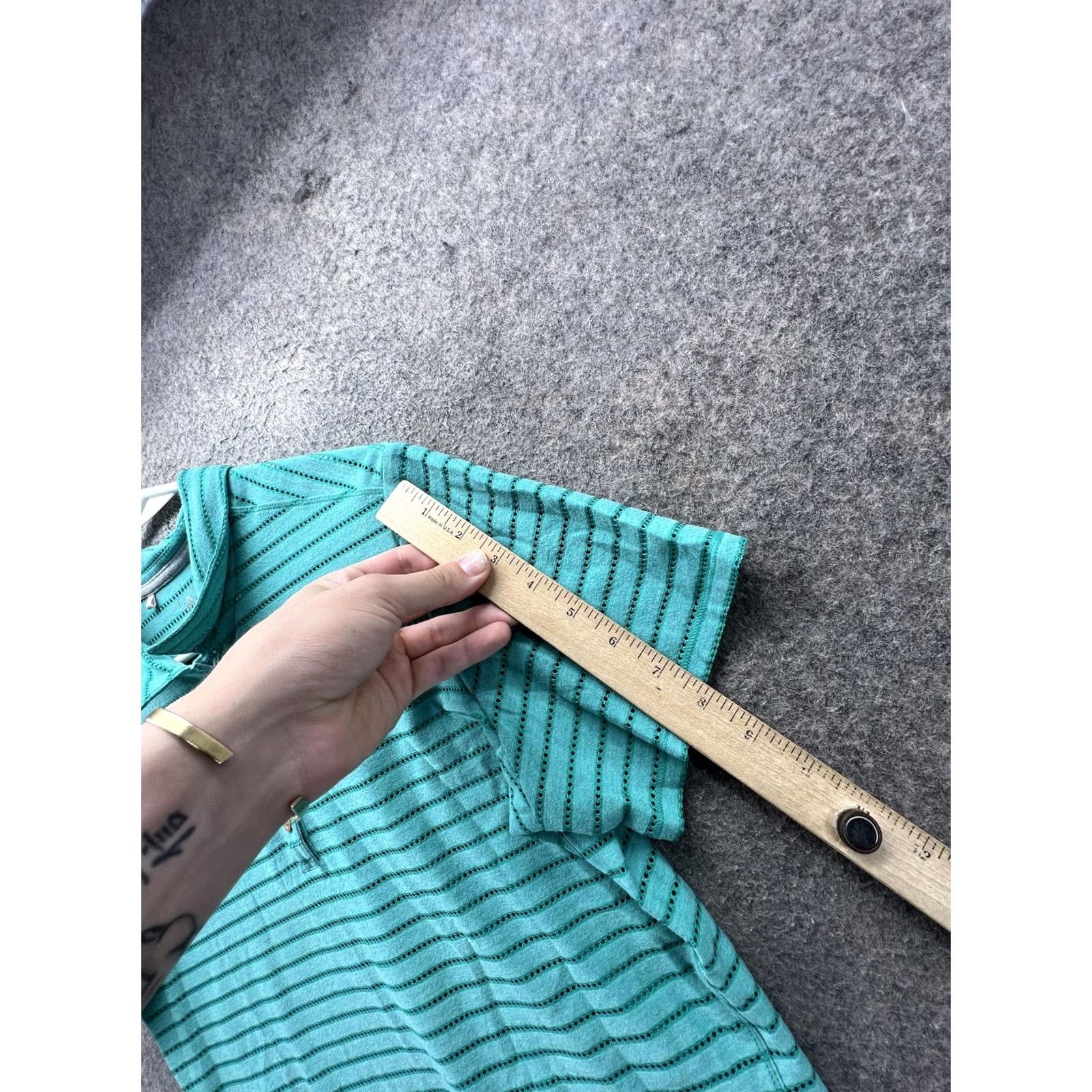 Adidas Adidas Climacool Polo Shirt Womens XL Green Stripe Short Sleeve Knit Golf Lightweight Moisture Wicking Breathable Regular Fit Climacool Logo New Size XL / US 12-14 / IT 48-50 - 4 Thumbnail