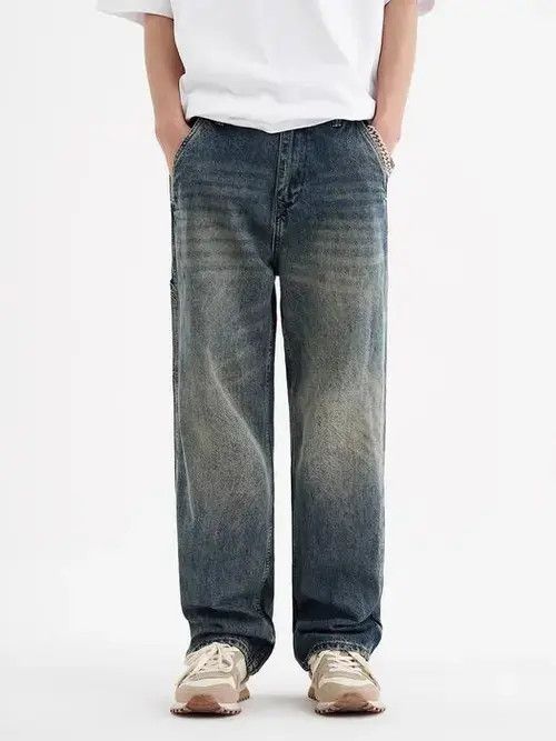 Japanese Brand Vintage washed distressed loose fitting jeans Size US 32 / EU 48 - 5 Thumbnail