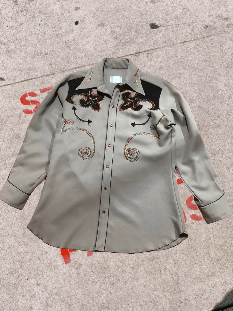 Vintage Vintage 70's H Bar C Embroidery Cowboy Western Shirt Size XXL / US 16-18 / IT 52-54 - 1 Thumbnail