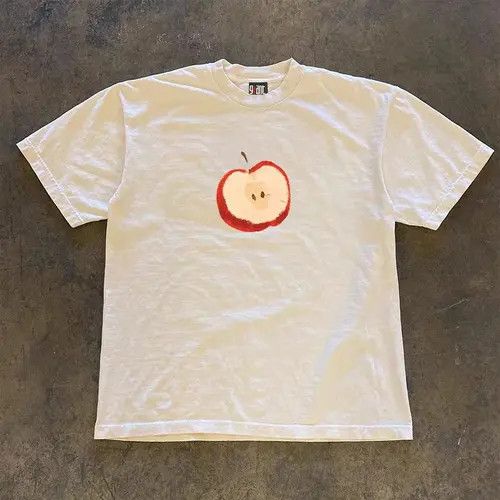 VIBE White casual half apple print t-shirt Size US M / EU 48-50 / 2 - 3 Thumbnail