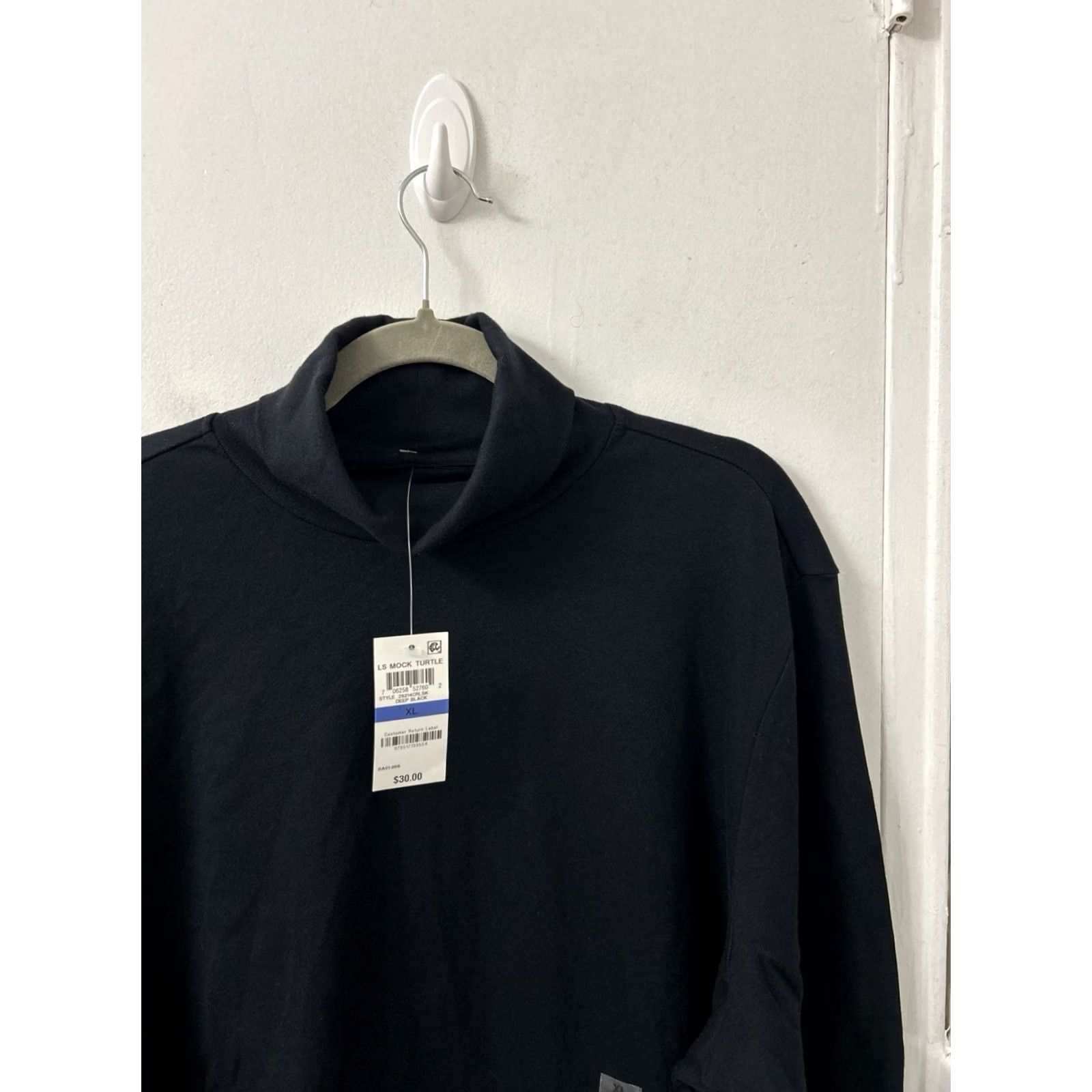 Club Room Club Room Mens XL Black Long Sleeve Mock Turtle Neck Shirt NWT Size US XL / EU 56 / 4 - 4 Thumbnail
