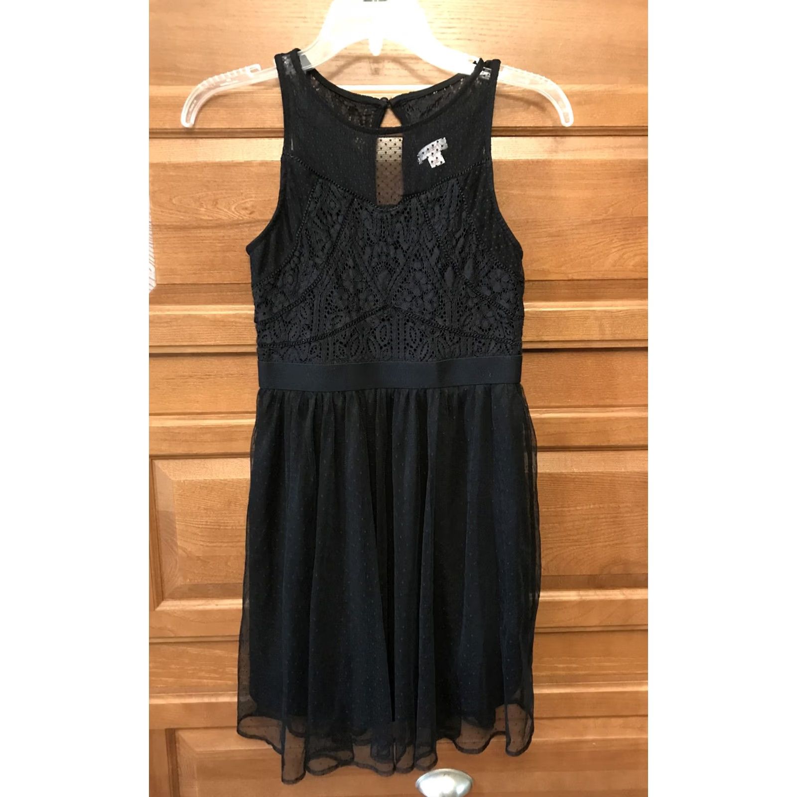 Vintage Xhilaration Tank Dress XS Lace Fit & Flare Mini Black Sheer Back Zipper Womens XS Size XS / US 0-2 / IT 36-38 - 2 Thumbnail