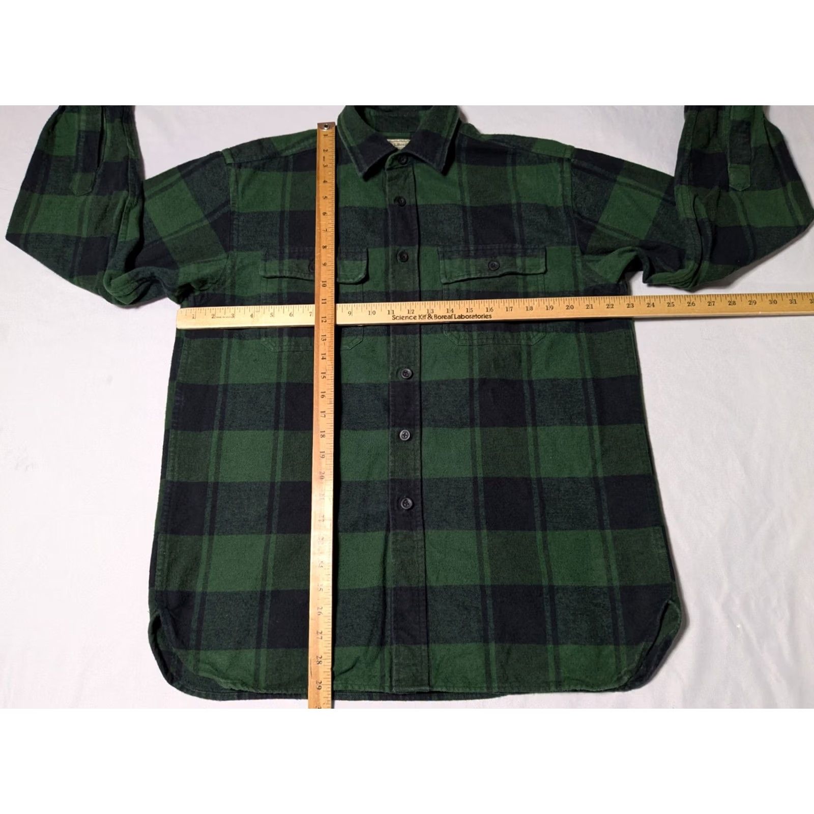 Vintage VTG Y2K L.L. Bean Men MEDIUM-REG Green Plaid Cotton HEAVYWEIGHT Flannel Shirt Size US M / EU 48-50 / 2 - 6 Thumbnail