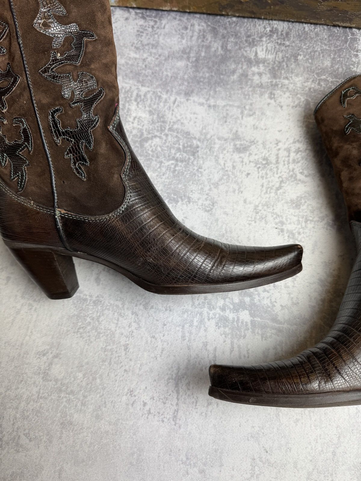 RARE Varese Designer Cowboys Y2K Leather Vintage Heels Boots