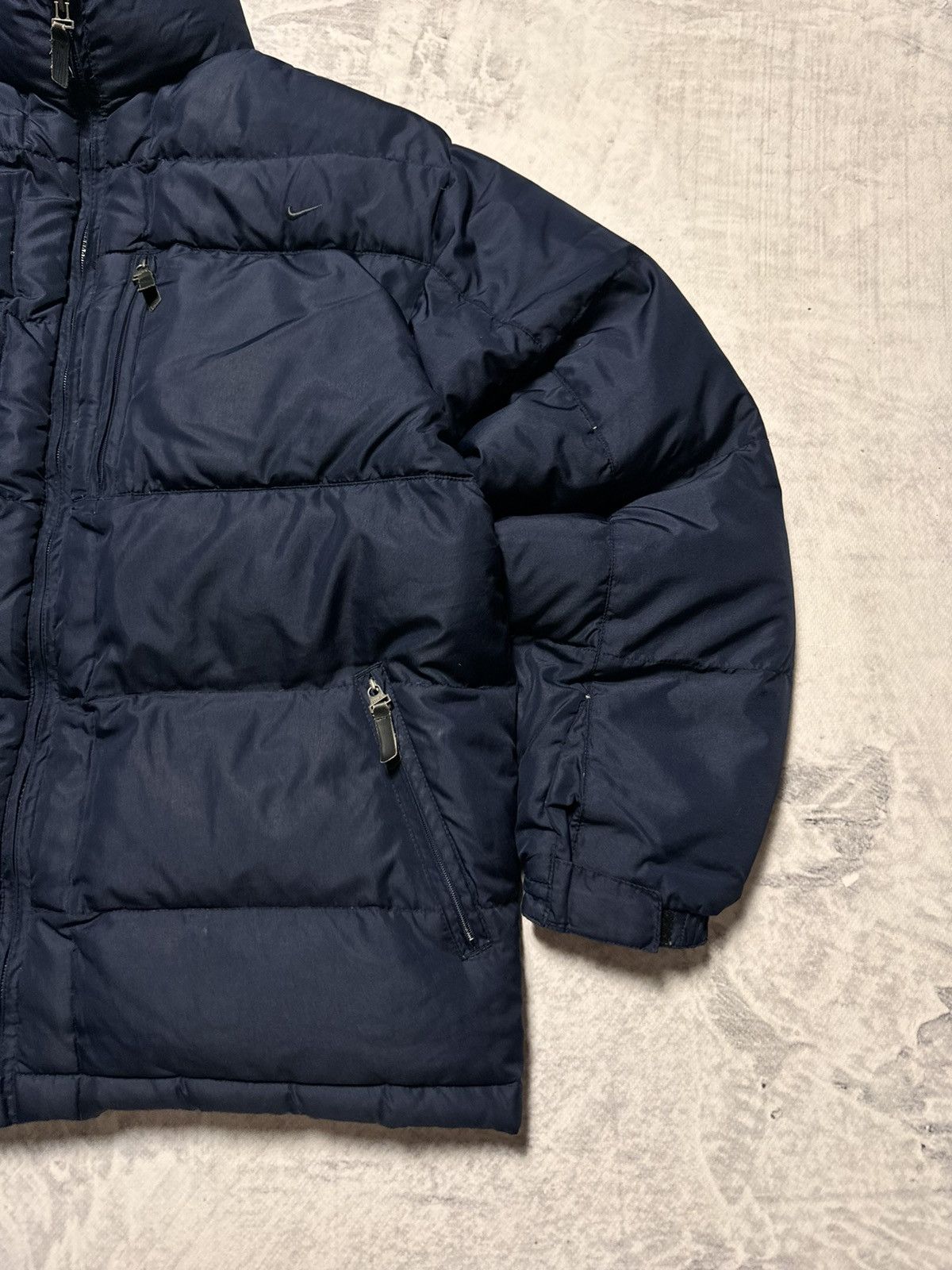 Nike × Vintage 00s Nike Vintage Drill Oversize Down Mini Swoosh Jacket Y2K Size US S / EU 44-46 / 1 - 4 Thumbnail
