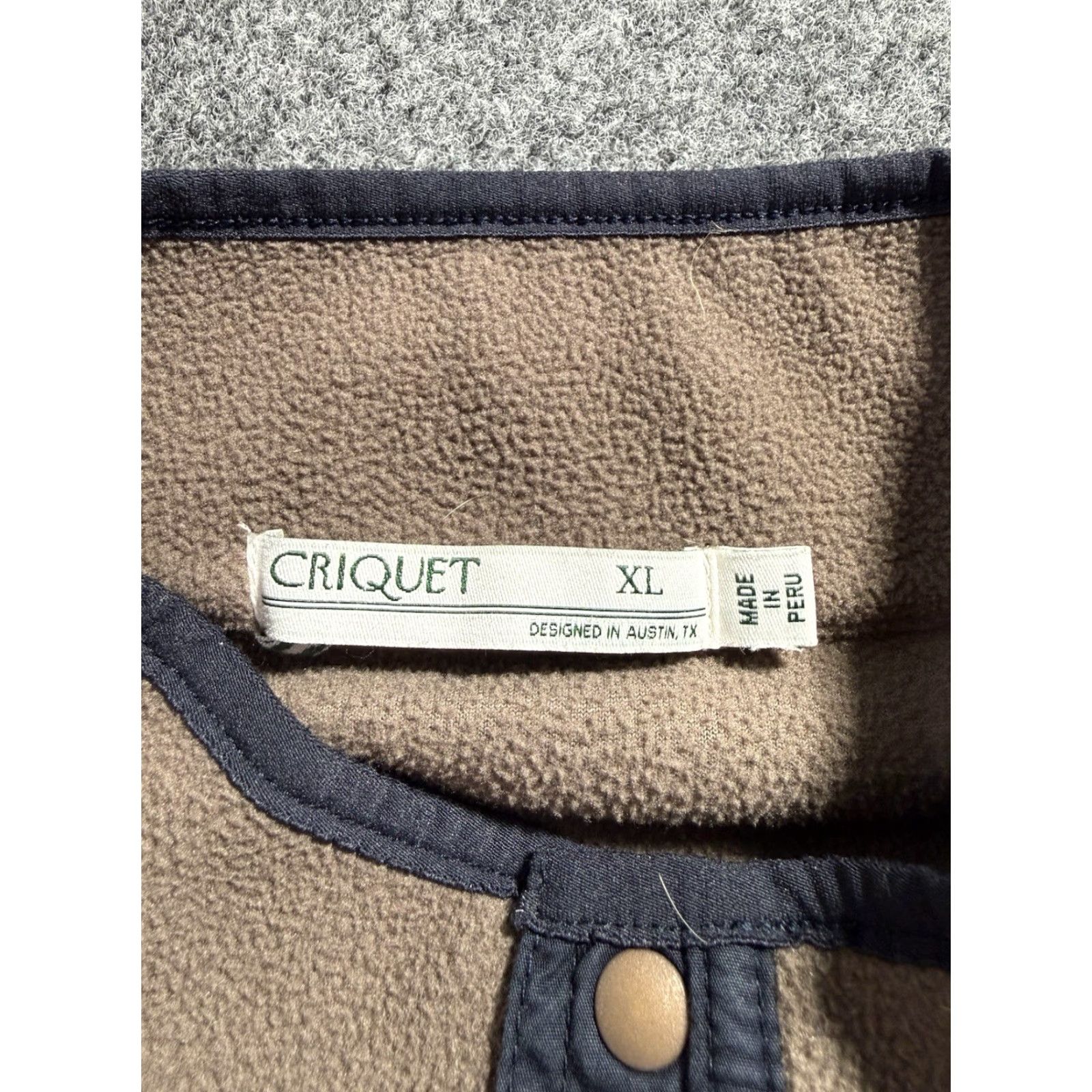 Vintage Criquet Pullover Mens XL Beige Fleece Mock Neck Snap Pocket Logo Golf Sweatshirt Size US XL / EU 56 / 4 - 3 Thumbnail