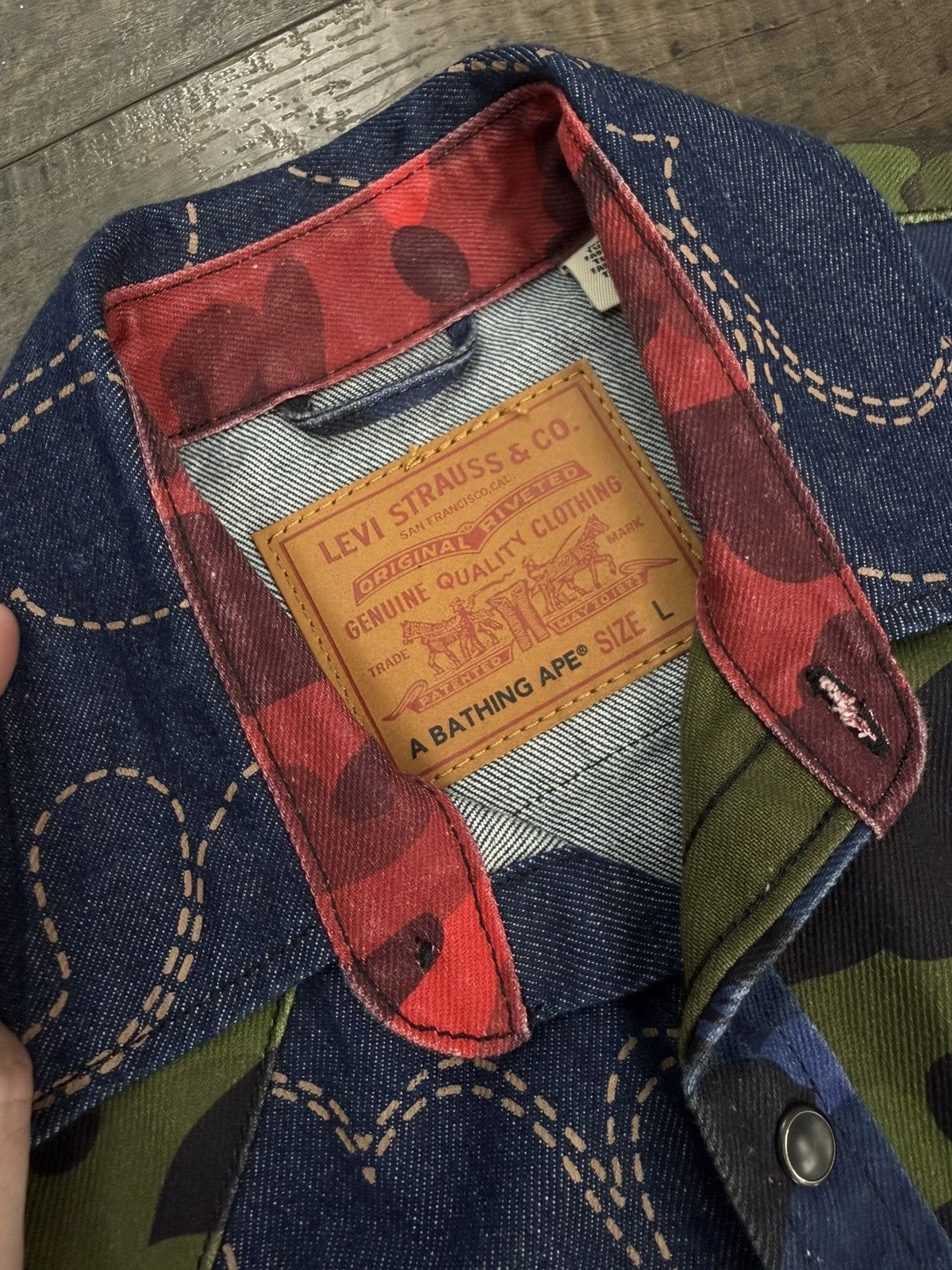 Bape × Levi's Bape x Levi's Denim Jacket Multi Camo Size US L / EU 52-54 / 3 - 4 Thumbnail