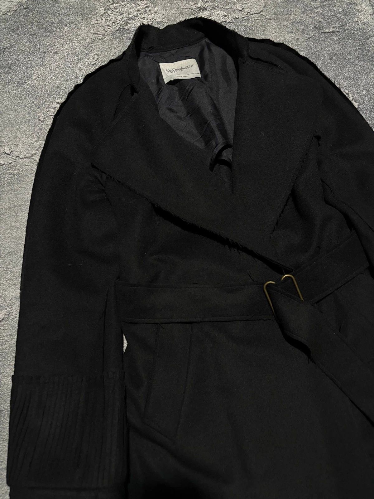 Yves Saint Laurent Archive YSL Yves Saint Laurent Black Deconstructed Wool Coat Size US M / EU 48-50 / 2 - 7 Thumbnail