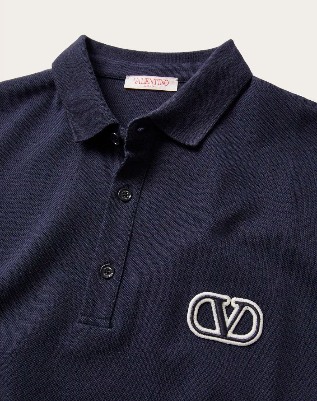 Valentino oc11z0725 Cotton Pique Polo Shirt in Navy Blue Size US S / EU 44-46 / 1 - 3 Thumbnail