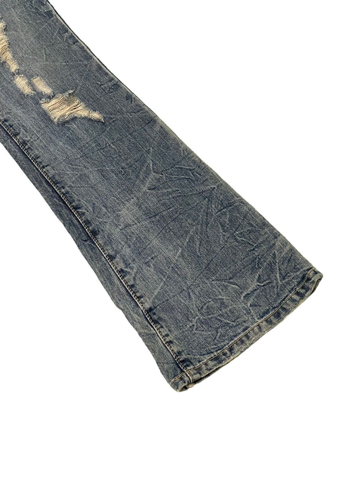 Japanese Brand Flare Jeans Colza Distress Low Rise Boot Cut 7🟦4 Size US 29 - 4 Thumbnail