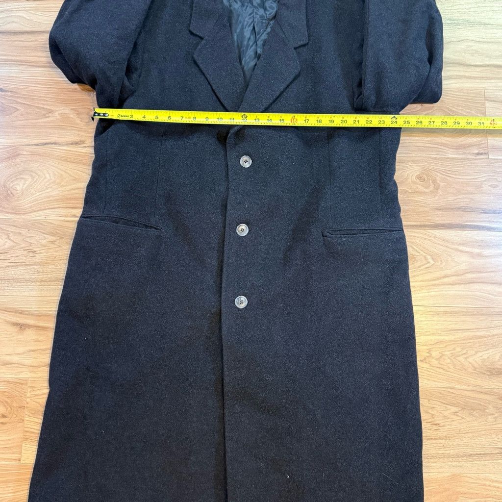 Z Brand Di Silver Men’s 46R Cashmere Blend Overcoat Black Size US XL / EU 56 / 4 - 5 Thumbnail