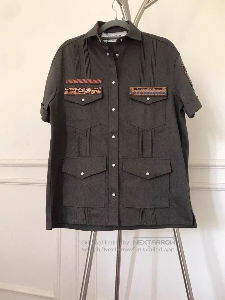 Valentino Valentino Heavy Butterfly Embroidered Denim Short Sleeve J Size US M / EU 48-50 / 2 - 2 Thumbnail