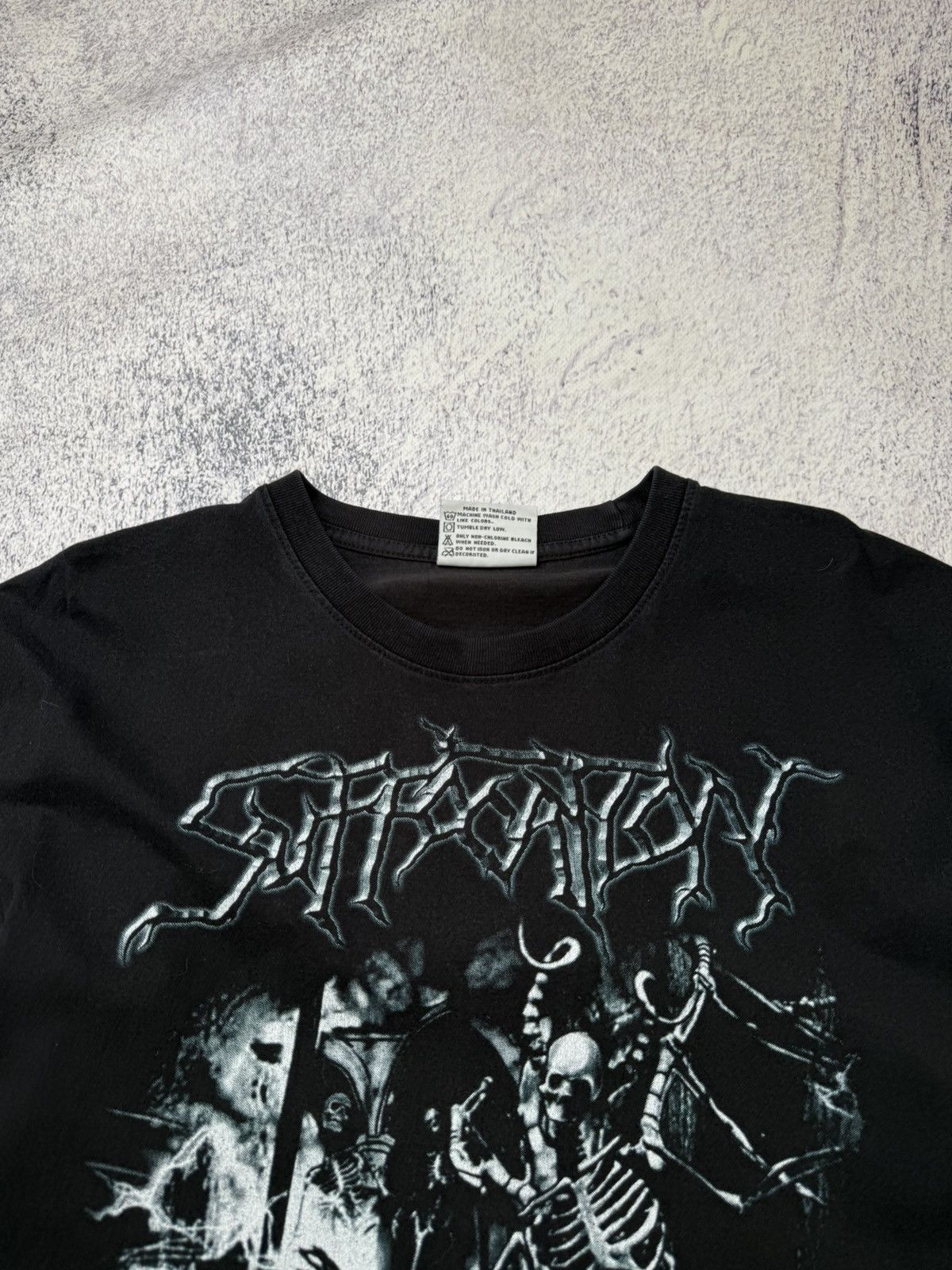 Vintage SUFFOCATION Evil Lies Death Denied Tshirt Souls To Deny 2005 Size US L / EU 52-54 / 3 - 8 Thumbnail