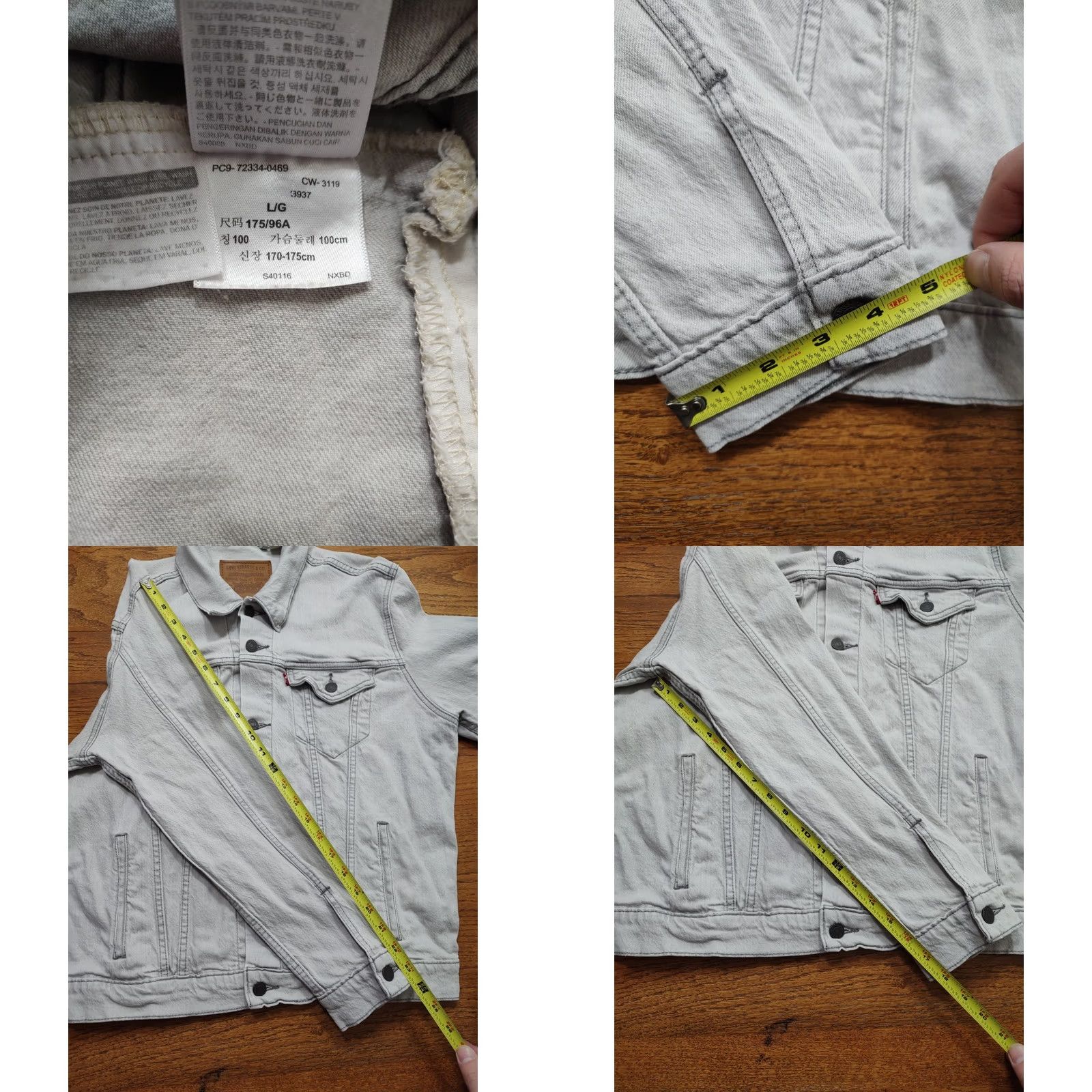 Levi's VINTAGE Levi's Premium Mens Big E Trucker Jean Jacket Gray 90s Relaxed Regular Size L - Mens Jacket Size US 33 - 8 Thumbnail