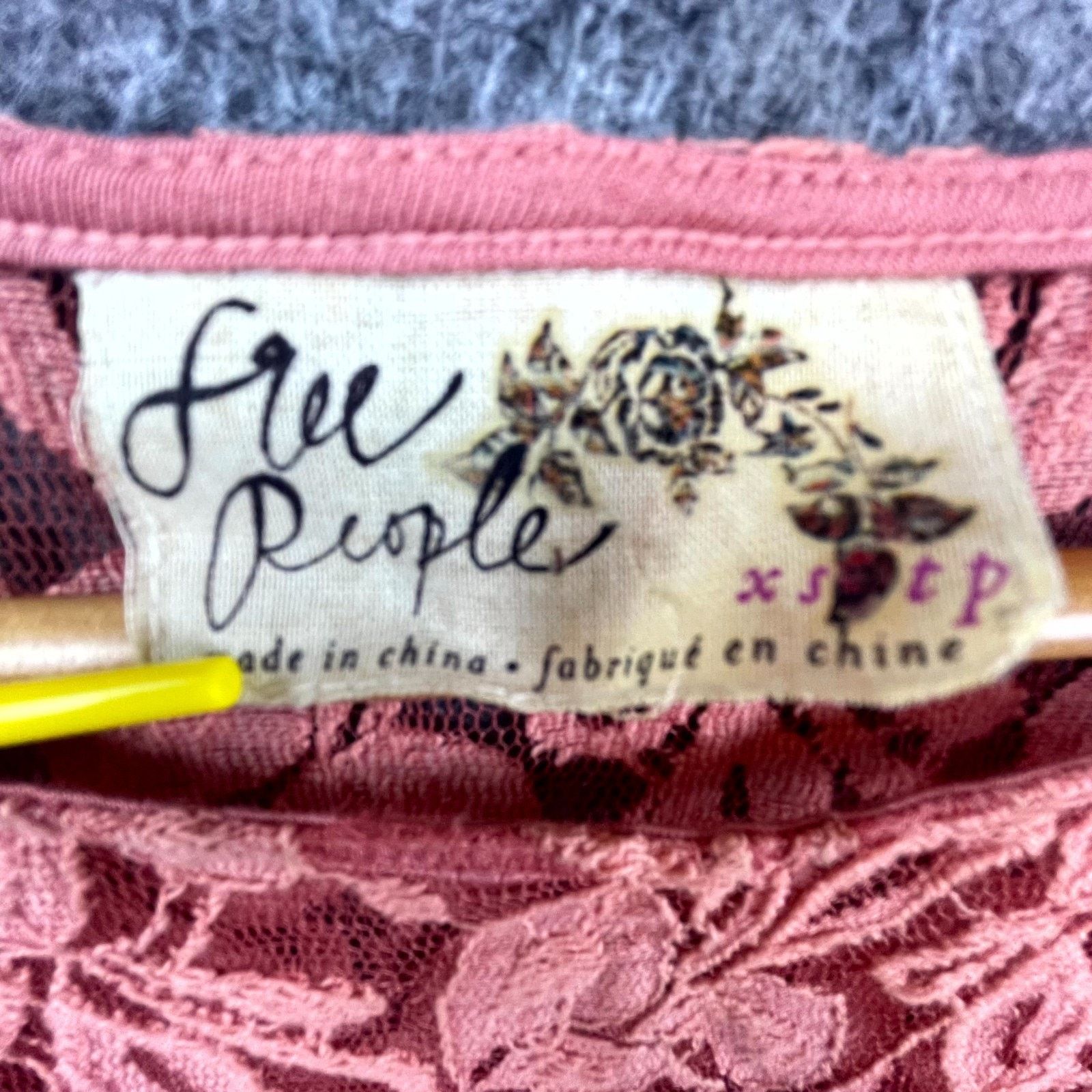 Free People Free People Dress Womens XS Coral Peachy Lace Sheer Flirty Size XS / US 0-2 / IT 36-38 - 5 Thumbnail