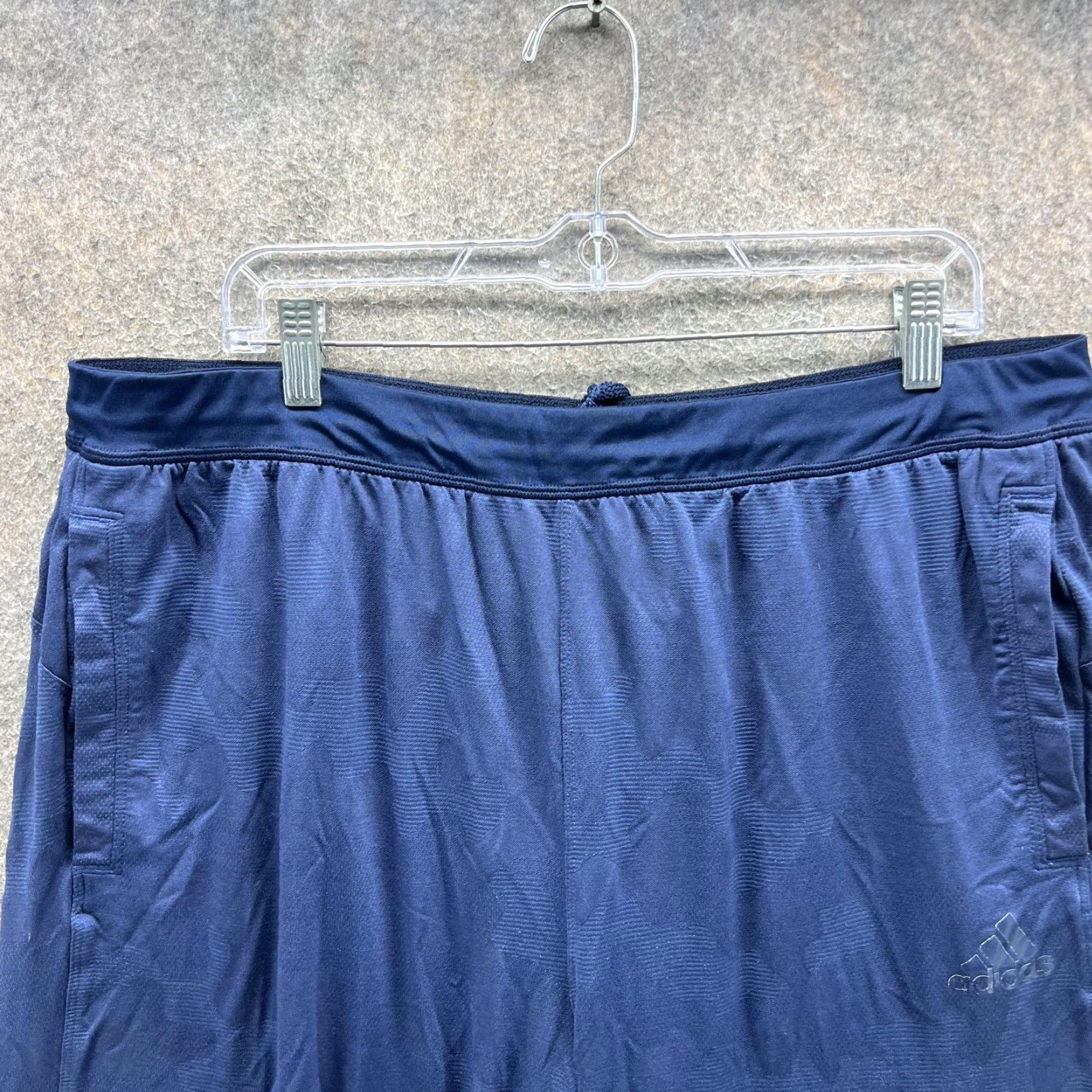 Adidas Adidas Jogger Pants Mens Large Blue Knit Elastic Waist Pockets Training Size US 33 - 7 Thumbnail