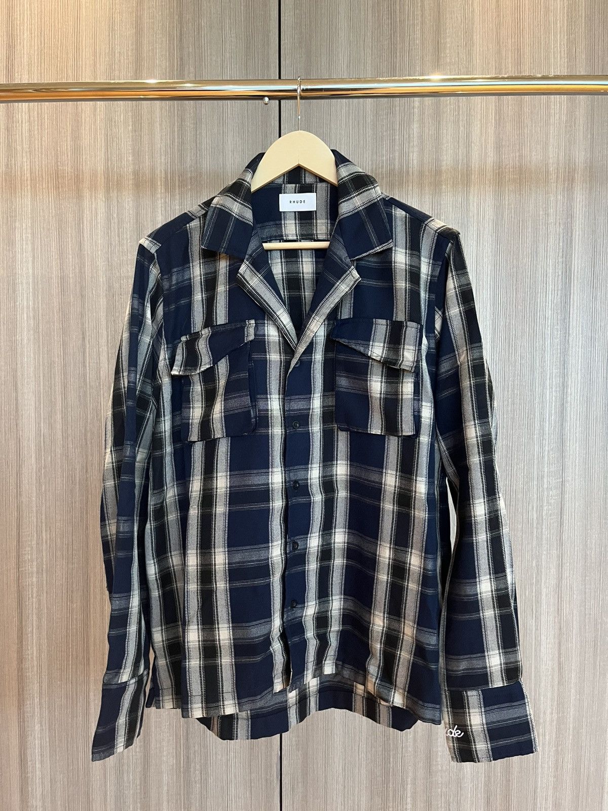 Rhude Rhude Blue Black Boxy Longsleeve Work Shirt Size US S / EU 44-46 / 1 - 1 Thumbnail