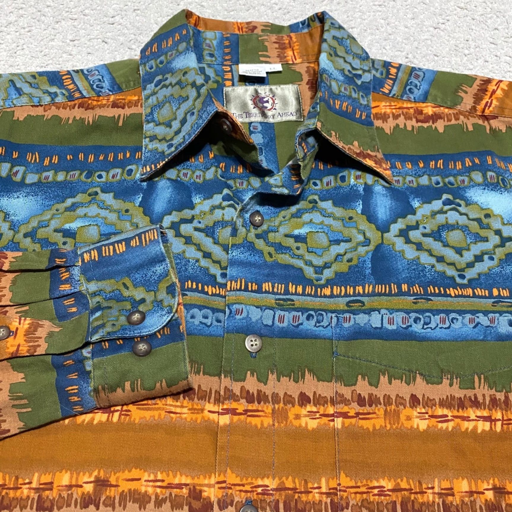 The Territory Ahead Territory Ahead Mens LT Shirt Multicolor Geometric Button Front Western Casual Long Sleeve Button-Up Collection Size US L / EU 52-54 / 3 - 5 Thumbnail
