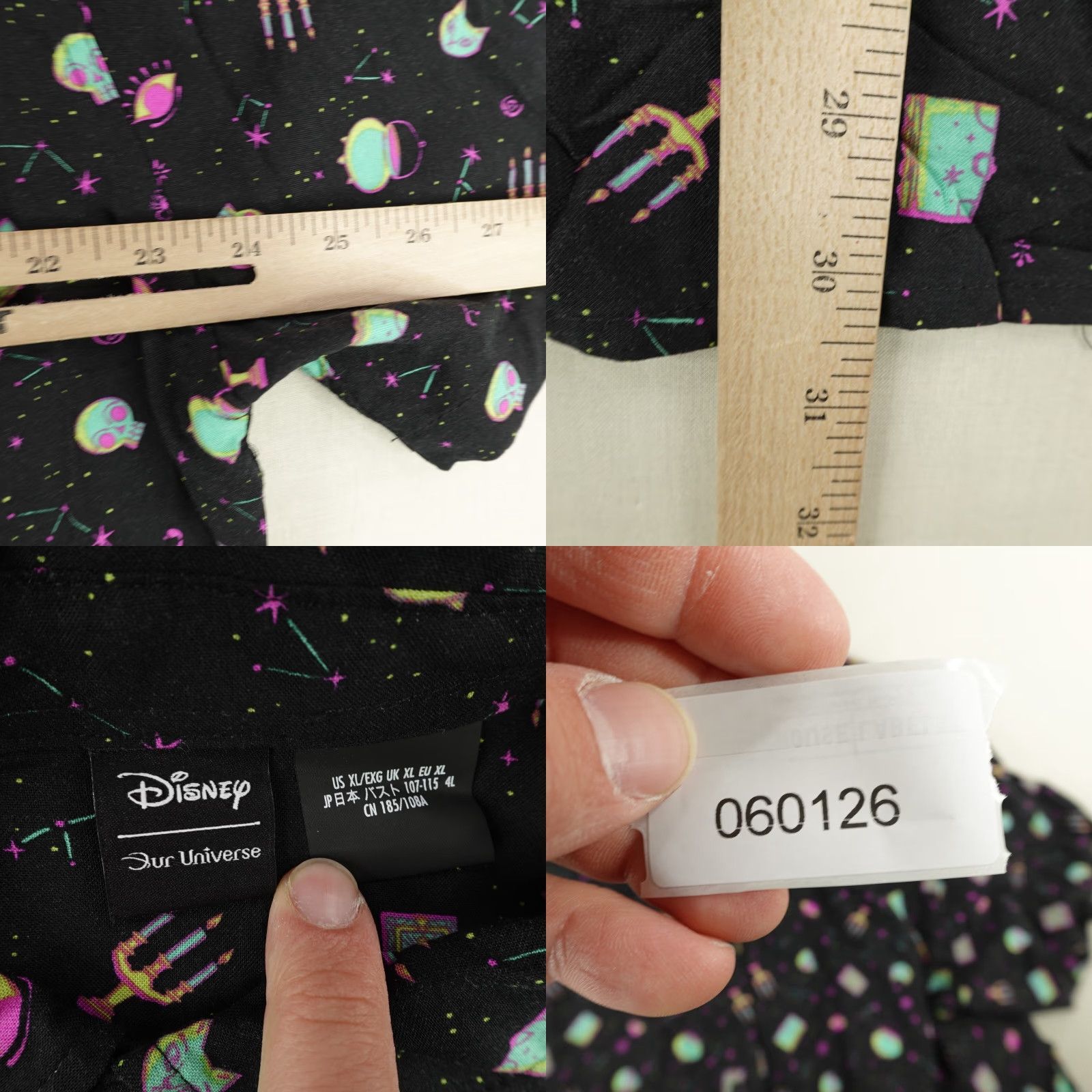 Disney VINTAGE Disney Shirt Mens XL Black Pink Hocus Pocus Button Up Short Sleeve Collared Shirt Halloween Movie Graphic Print M/L Everyday Mens Size US XL / EU 56 / 4 - 8 Thumbnail
