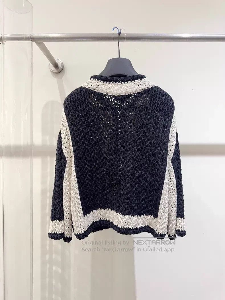 Chanel Chanel 22C black and white thick line knitted cardigan coa Size XS / US 0-2 / IT 36-38 - 5 Thumbnail