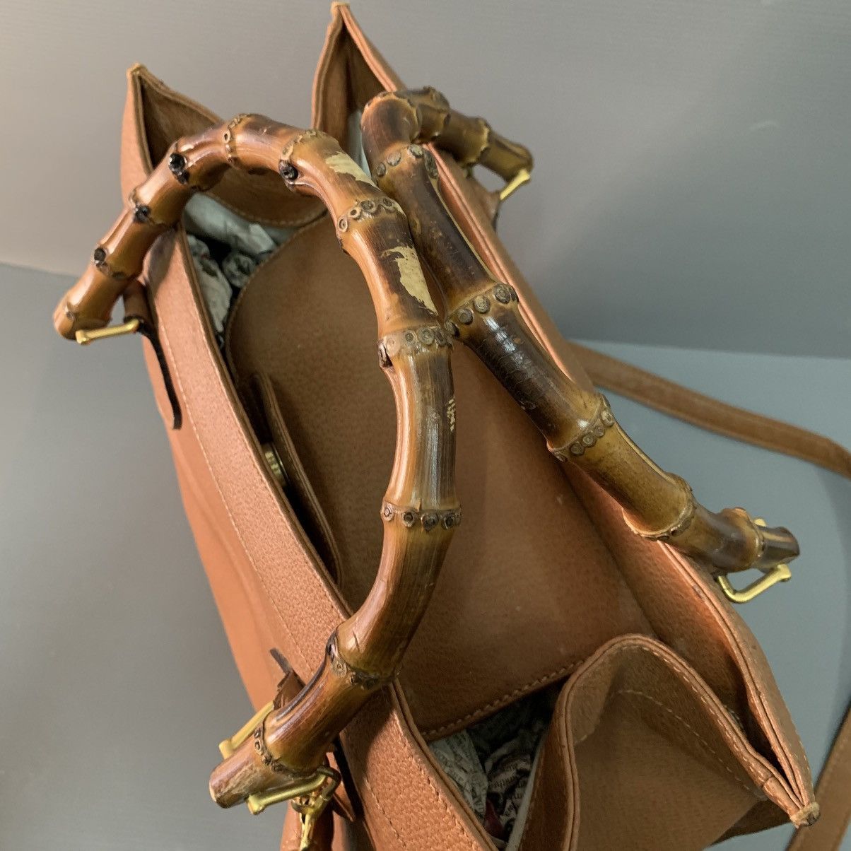 Gucci Gucci Bamboo Leather Vintage Handbag Size ONE SIZE - 9 Thumbnail