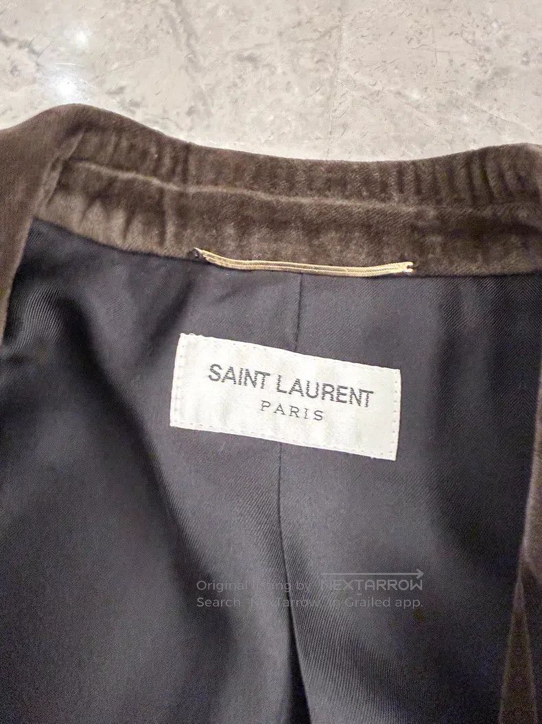 Saint Laurent Paris Saint Laurent Paris Velvet Brown and Olive Green Blazer Size XS / US 0-2 / IT 36-38 - 4 Thumbnail