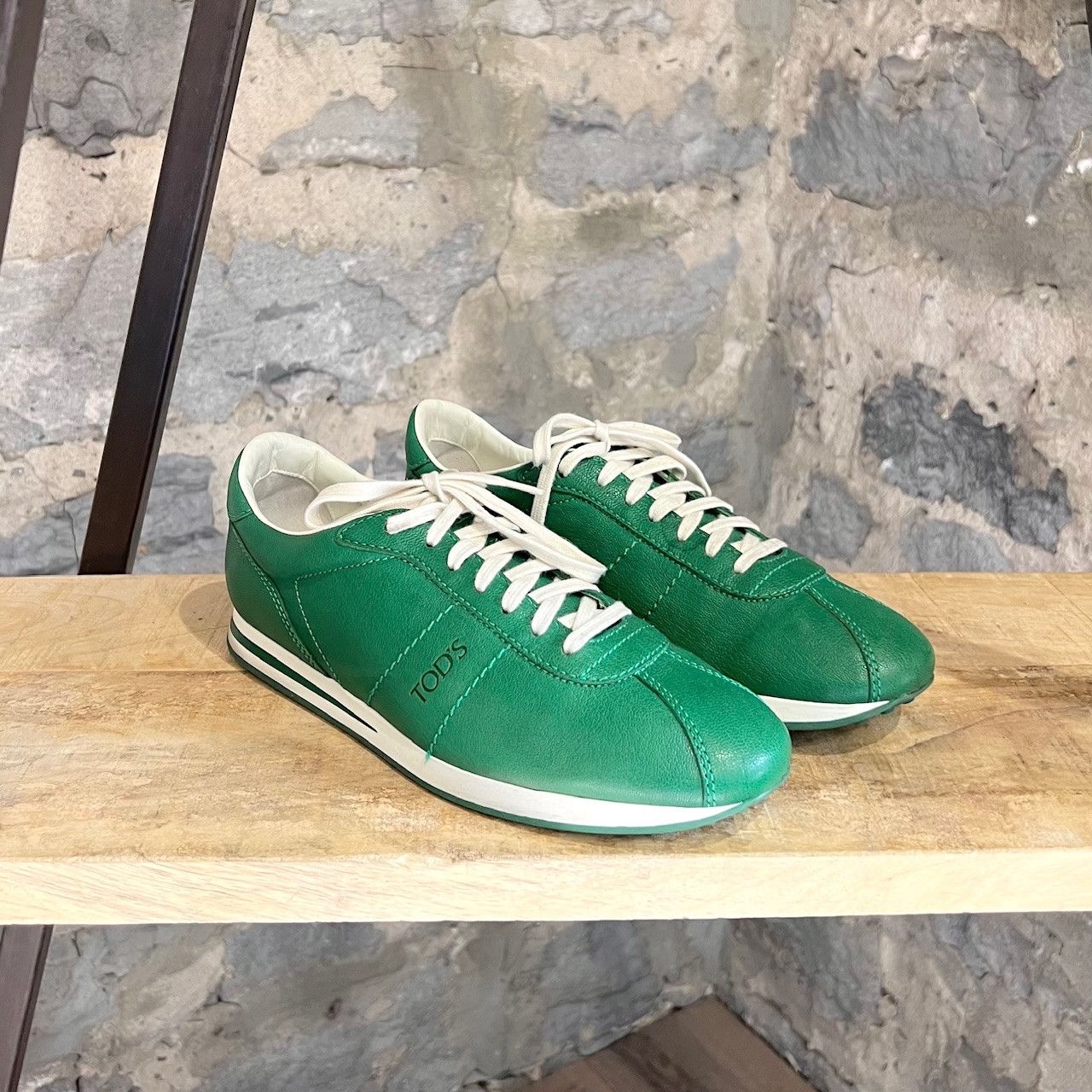 Tod's Tod's Green Leather Sneakers Size US 7 / EU 40 - 1 Thumbnail