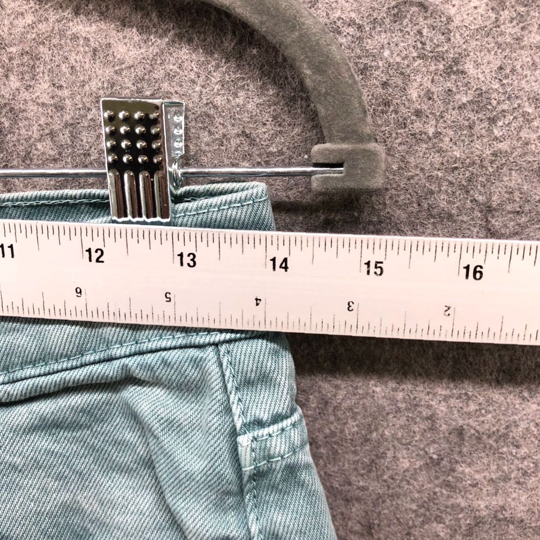 Zara VINTAGE Zara High Waisted Straight Leg Jean Womens 4 Sage Green Button Fly Cotton Size 27" / US 4 / IT 40 - 7 Thumbnail