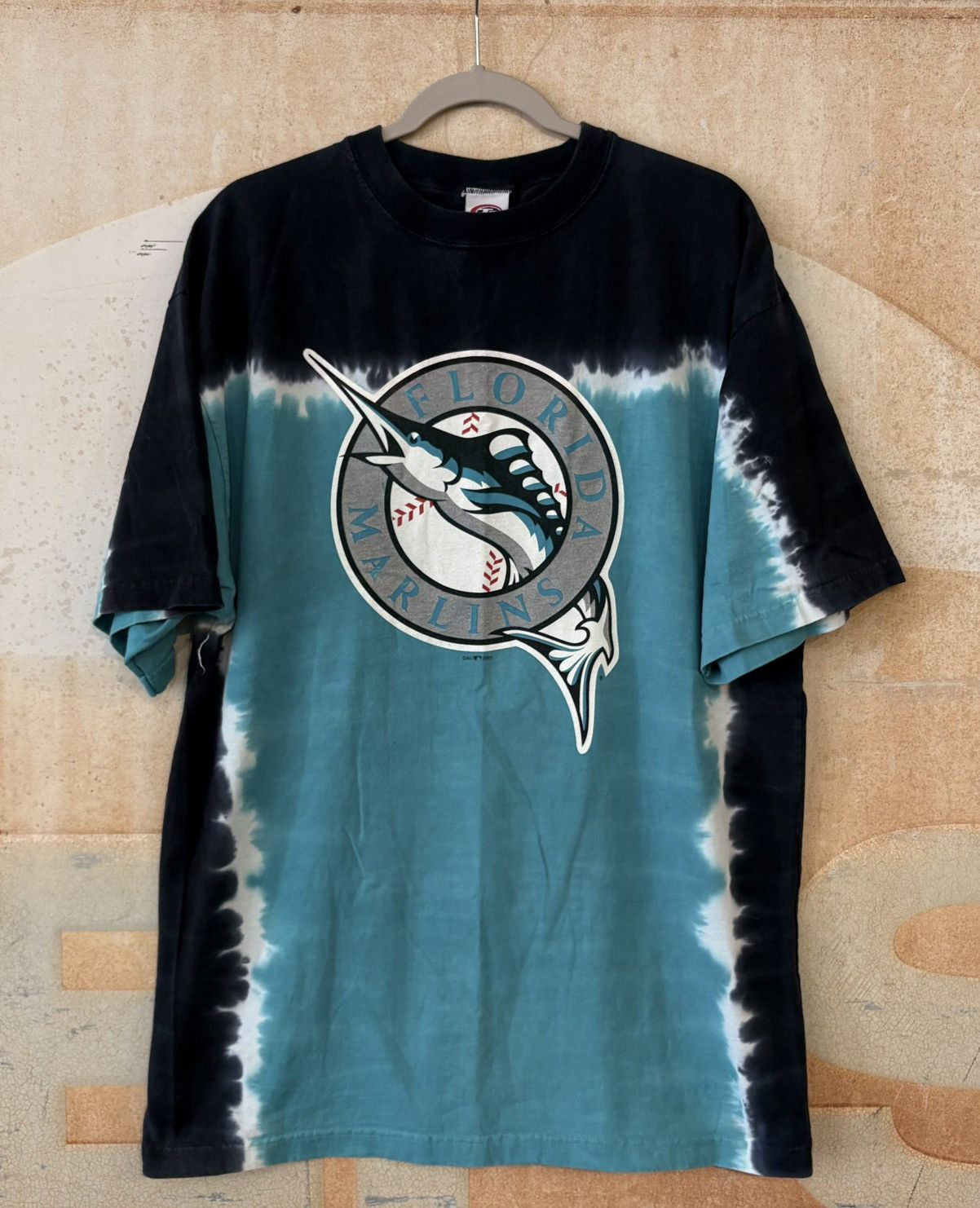 MLB 2001 Florida Marlins MLB Tie Dye Glitter Ink Graphic ERD Tee Size US L / EU 52-54 / 3 - 1 Thumbnail