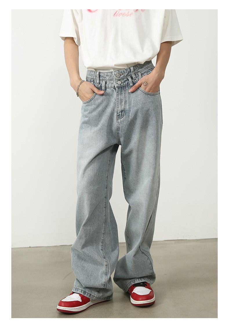 Streetwear Light Blue Stack Flared Denim Jeans Grailed