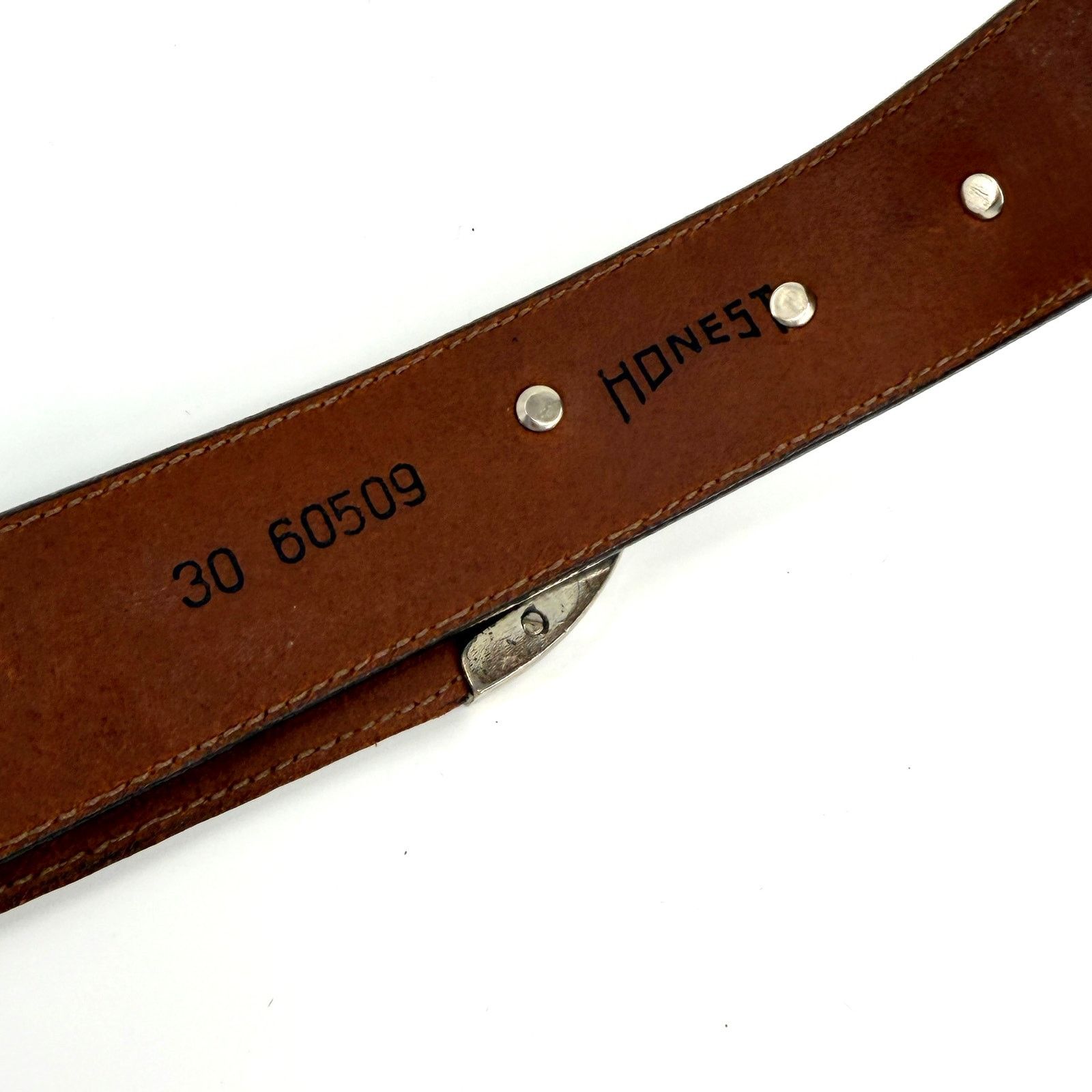 90s Brown Croc Embossed Leather Wildlife Medallion Belt