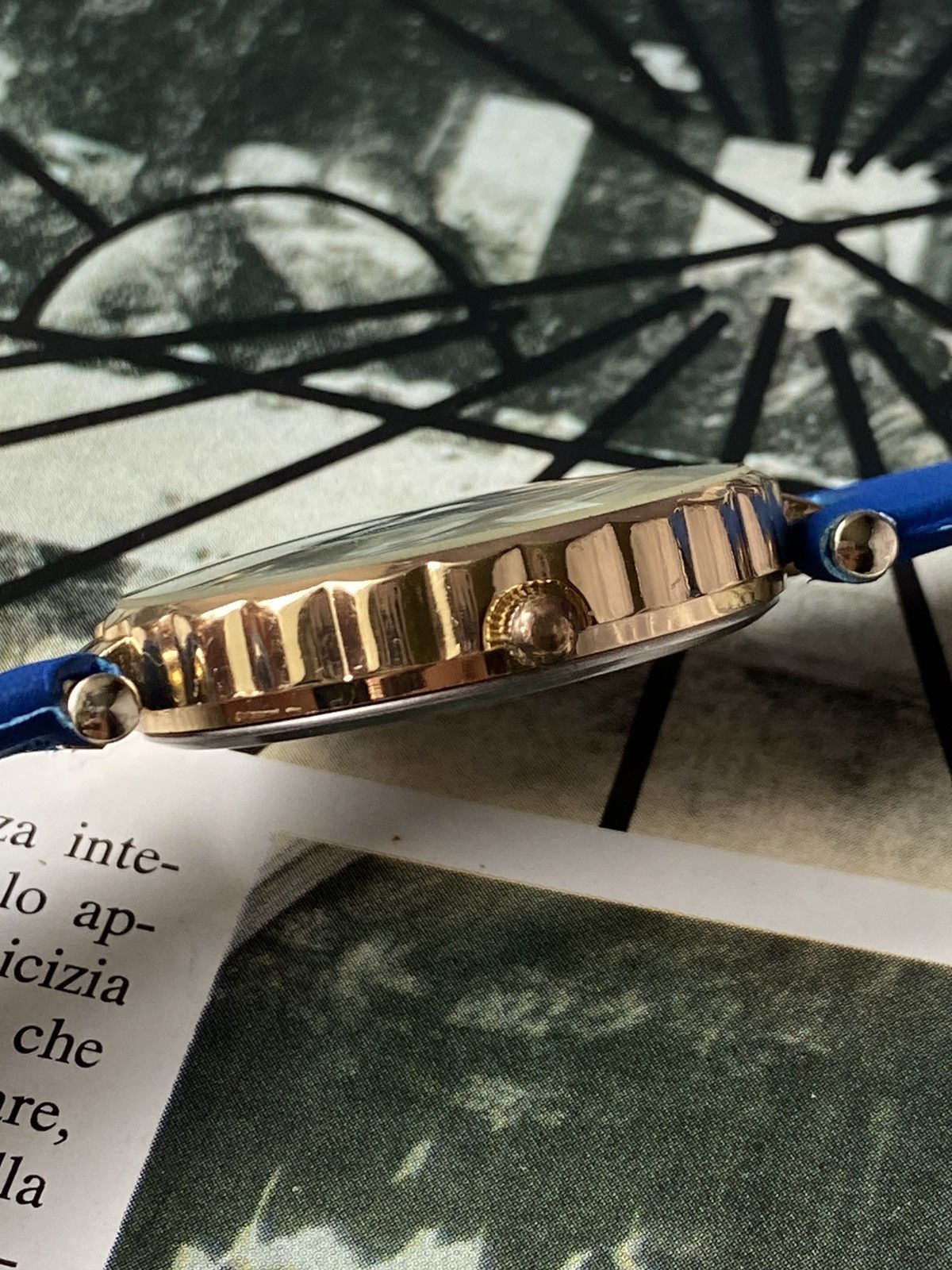 Japanese Brand × Jewelry × Vintage Vintage Coliseum Skeleton Watch Blue Strap Working Size ONE SIZE - 6 Thumbnail