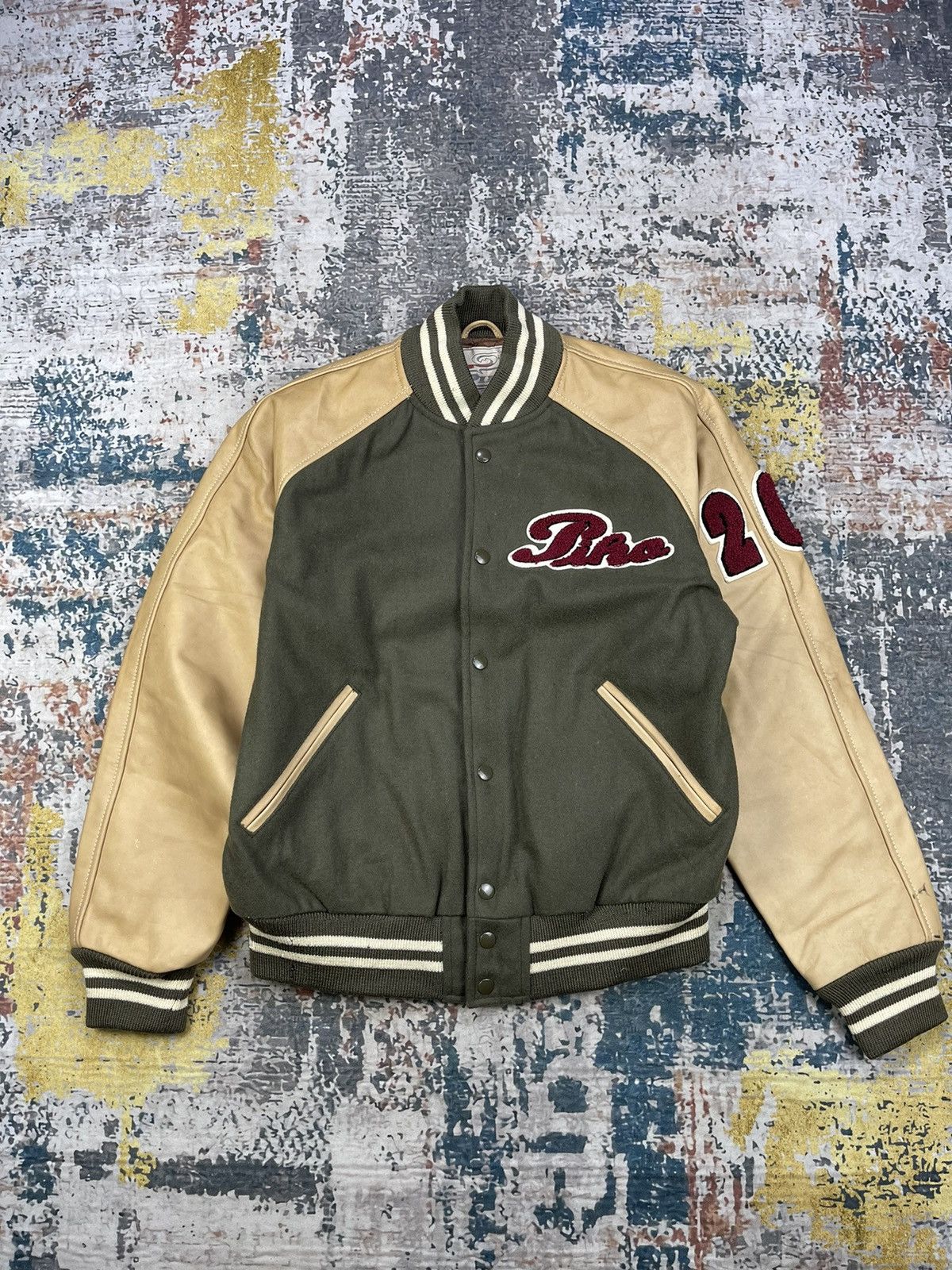 Japanese Brand Vintage Piko Hawaiian Leather Wool Varsity Jackets Size US S / EU 44-46 / 1 - 1 Thumbnail