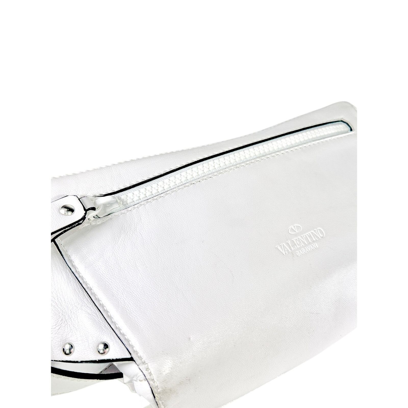 Valentino VALENTINO GARAVANI Leather Rockstud Spike Belt Bag White Size ONE SIZE - 4 Thumbnail