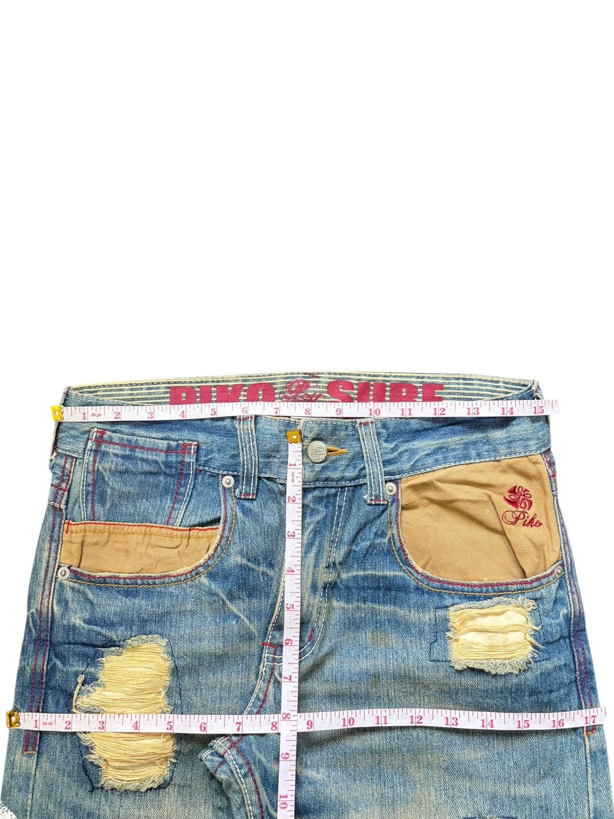 Fubu Vintage Piko Rusty Wash Printed Patch Distress Loose Jeans Size 30" / US 8 / IT 44 - 6 Thumbnail
