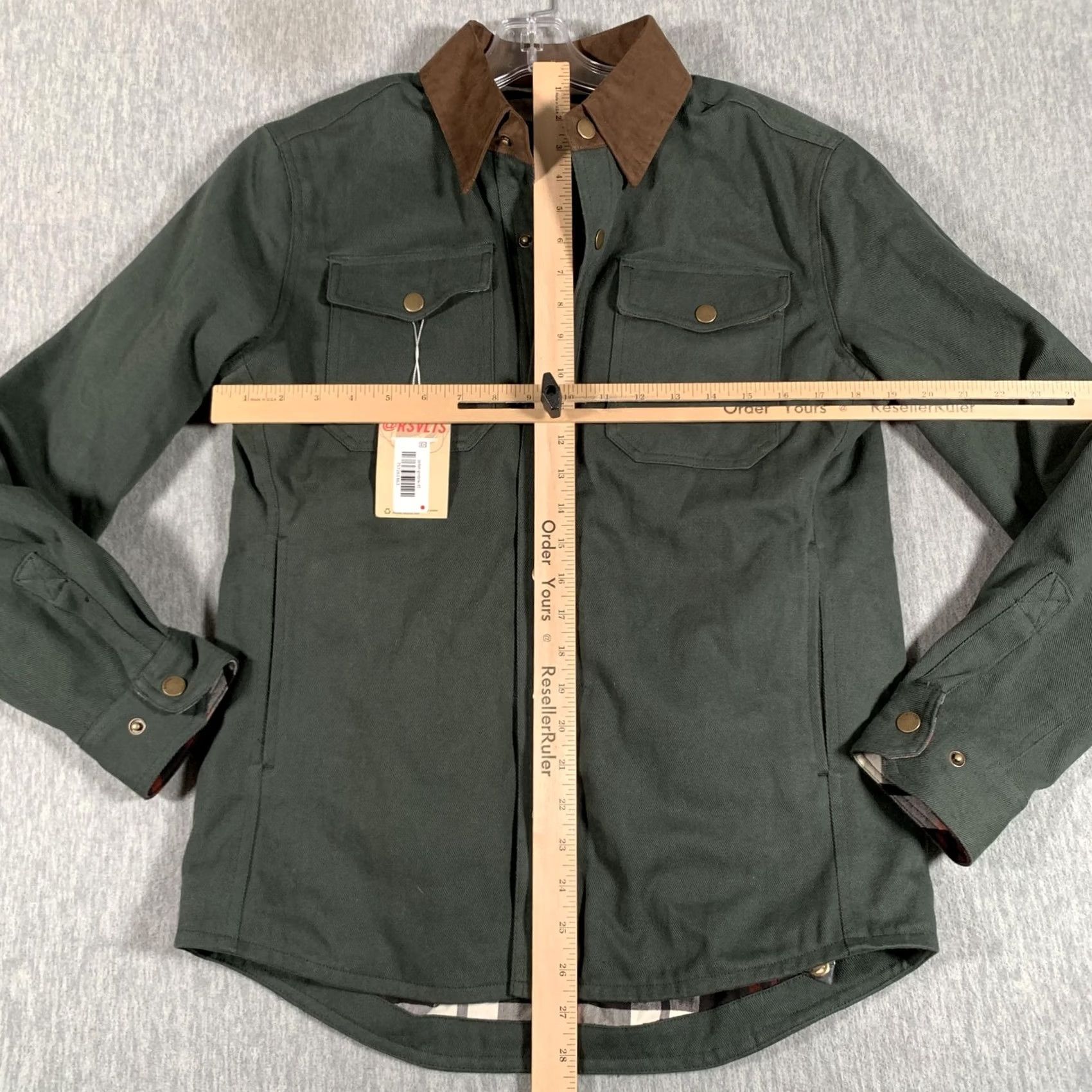 Vintage RSVLTS Roosevelts Jacket Mens XS Green Brown Flannel Lined Corduroy Collar Shirt Jacket” Size US XS / EU 42 / 0 - 7 Thumbnail