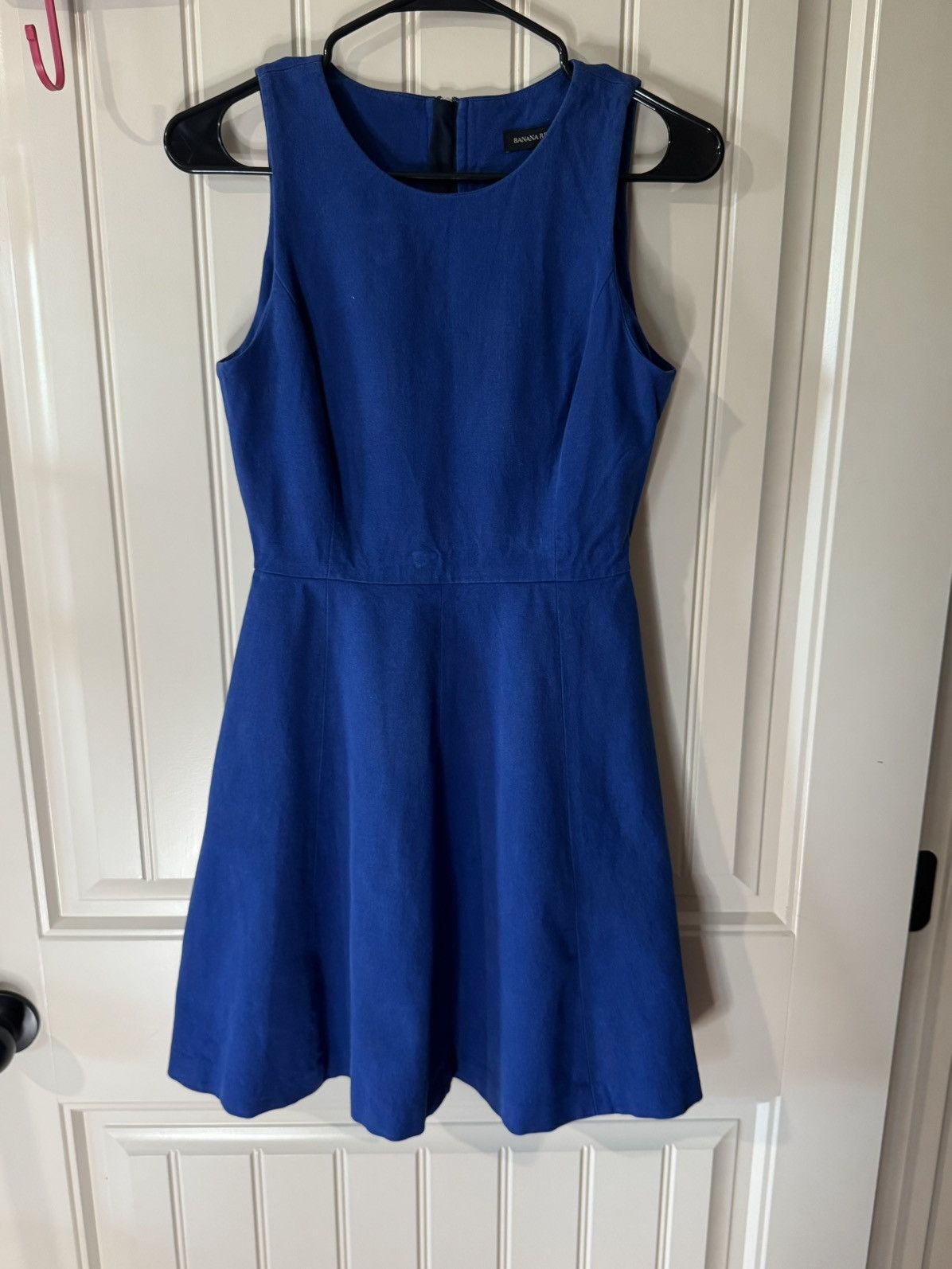 Banana Republic BANANA REPUBLIC Cobalt Blue Sleeveless Midi Dress (4 Petite) Size S / US 4 / IT 40 - 2 Thumbnail